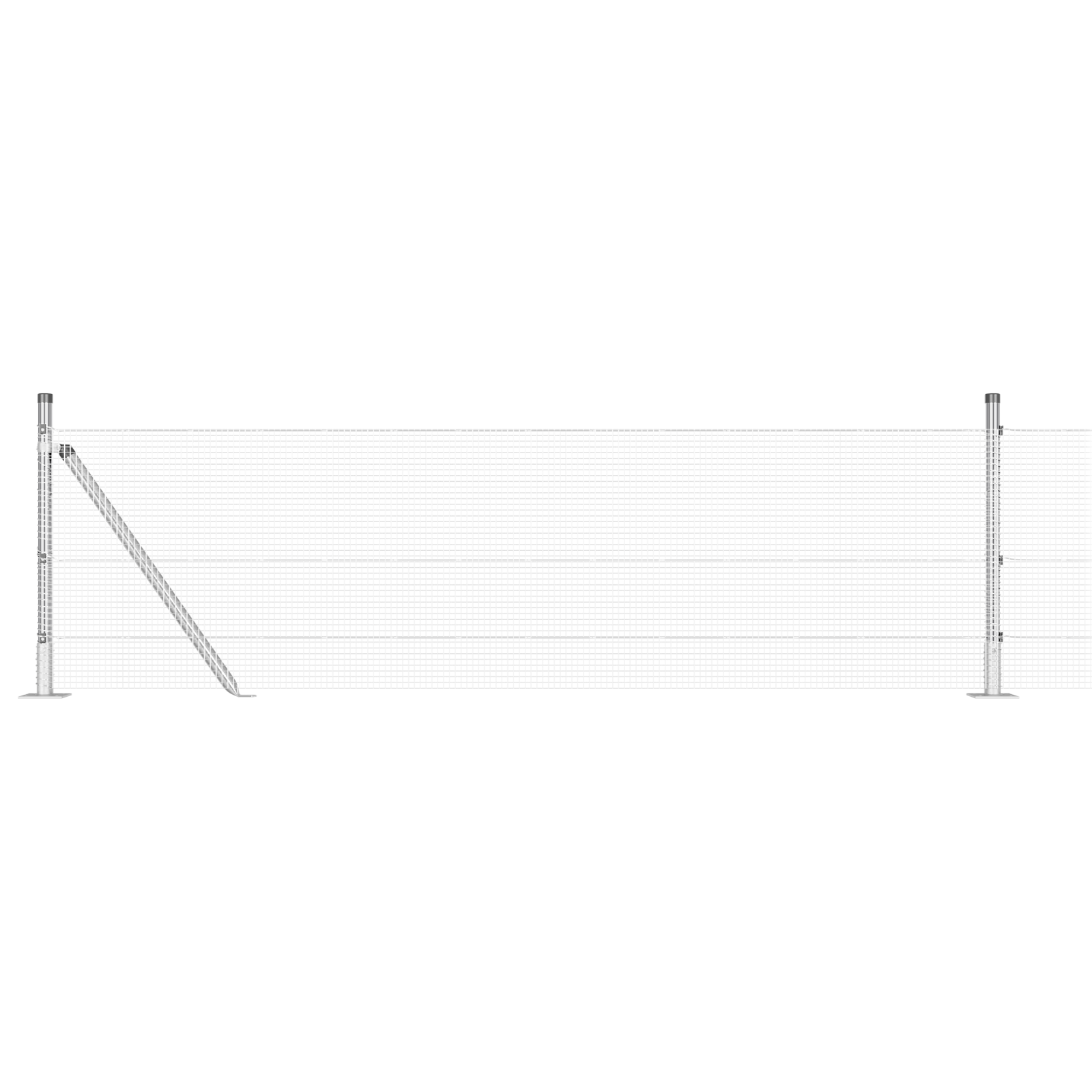 Gard plasă sudată cu 13 stâlpi flanșați 0.5x50 m Oțel galvanizat GartenMobel Dekor