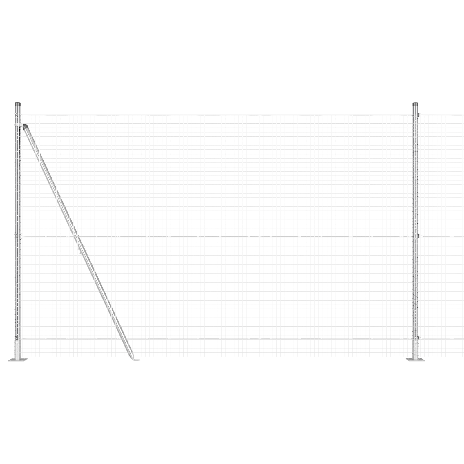 Împrejmuire Sudată cu 13 Stâlpi Cu Flanșă 1.4x25 m Oțel Galvanizat GartenMobel Dekor