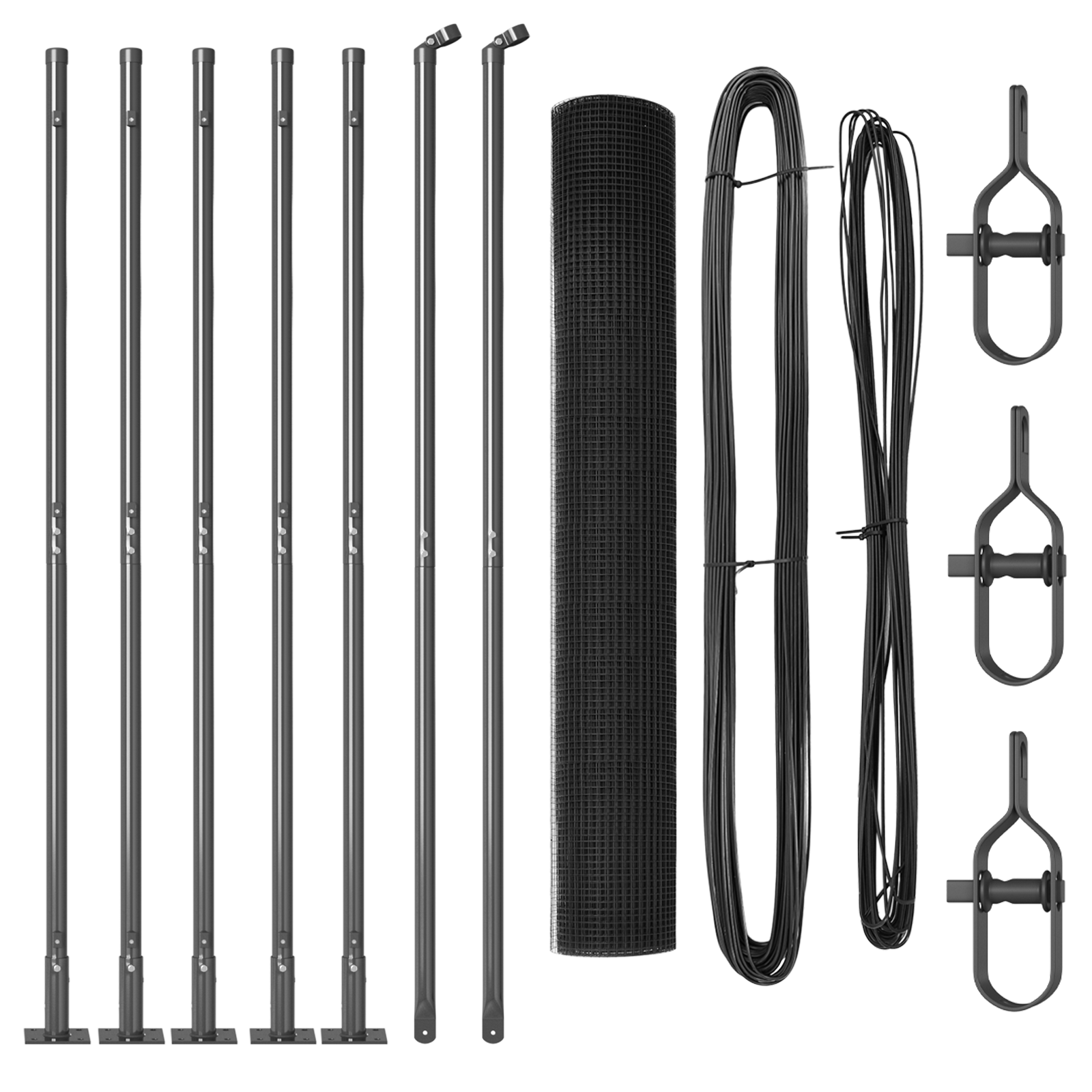 Set de Stâlpi de Gard Set de 2 Gri Metal 10 x 1 m Durabil GartenMobel Dekor