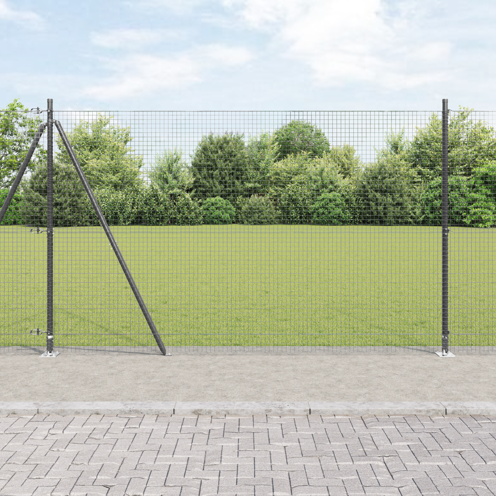 Set de stâlpi de gard Set de 2 Gri Oțel galvanizat 10 x 1.5 m GartenMobel Dekor