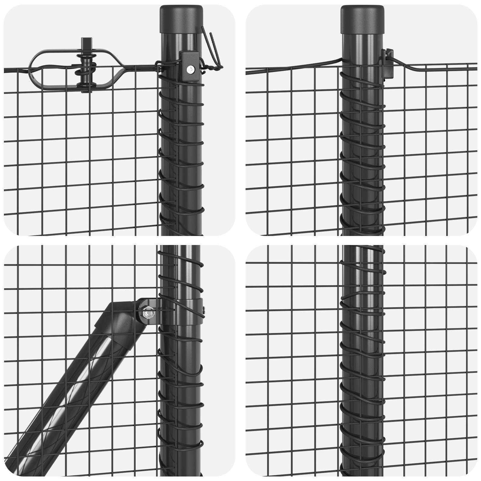 Set de stâlpi de gard metalici gri Set de 2 Metal 10 x 0.5 m GartenMobel Dekor