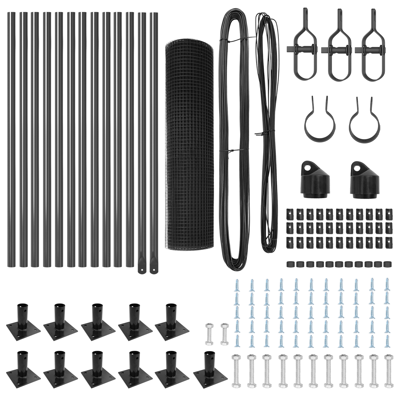 Set de stâlpi de împrejmuire Set de 2 Gri Oțel vopsit electrostatic GartenMobel Dekor