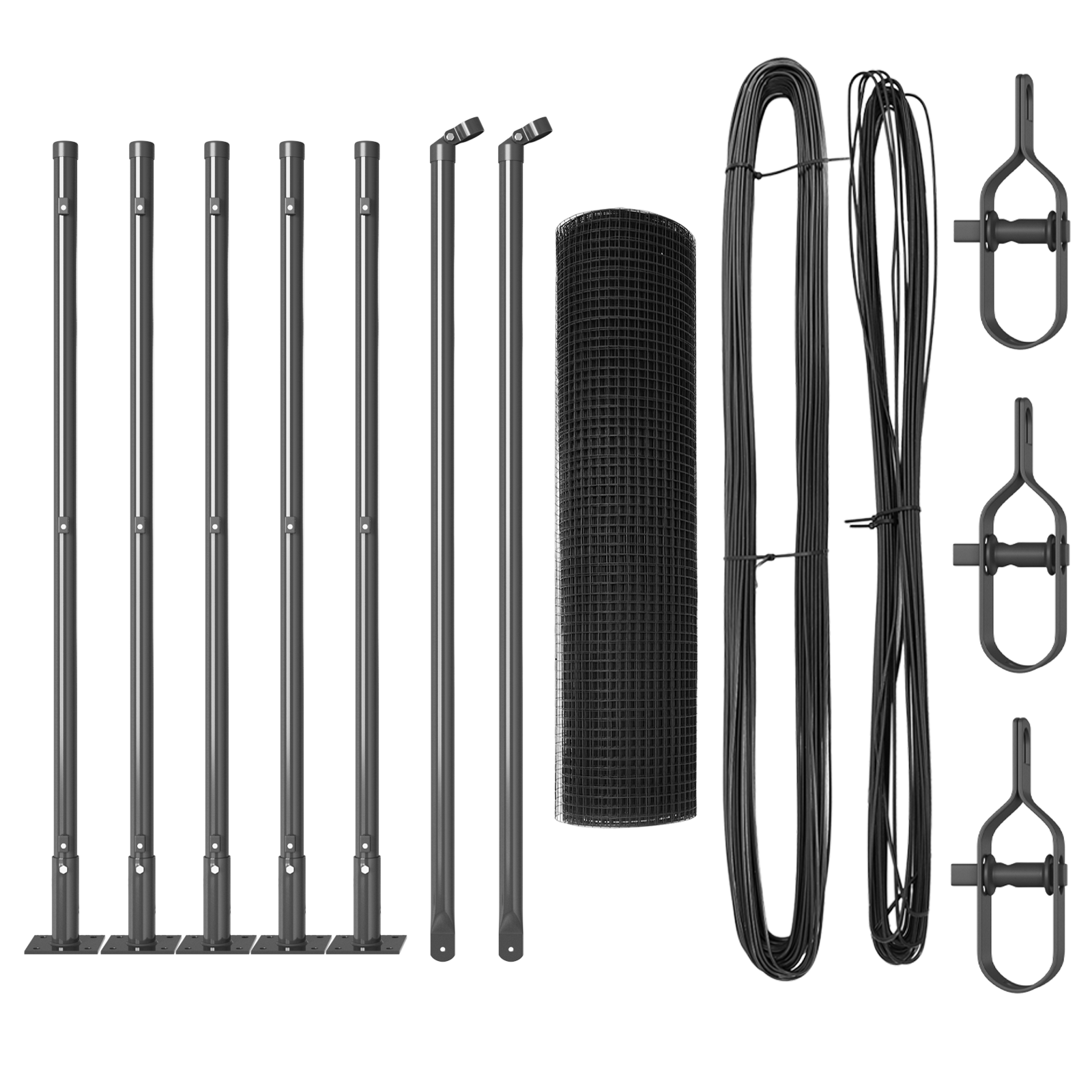 Set de stâlpi pentru gard Set de 2 Gri Metal Mediu Durabil GartenMobel Dekor