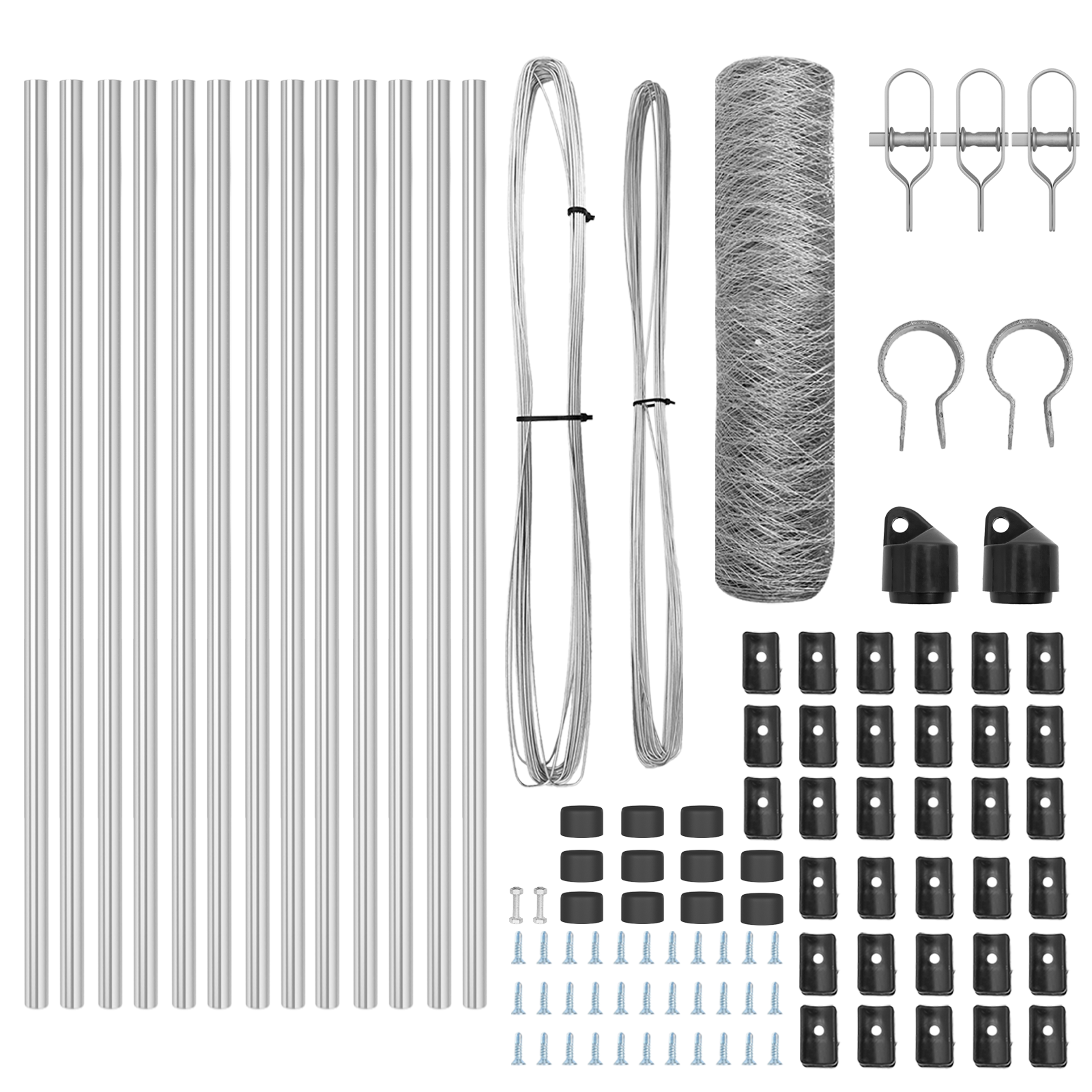 Set Gard Set de 2 Oțel galvanizat Plasă din oțel galvanizat GartenMobel Dekor