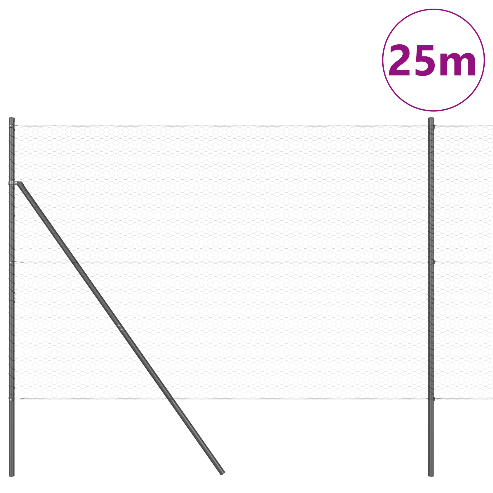 Set de Gard Set de 2 Gri Oțel 25 x 1.5 m Durabil GartenMobel Dekor