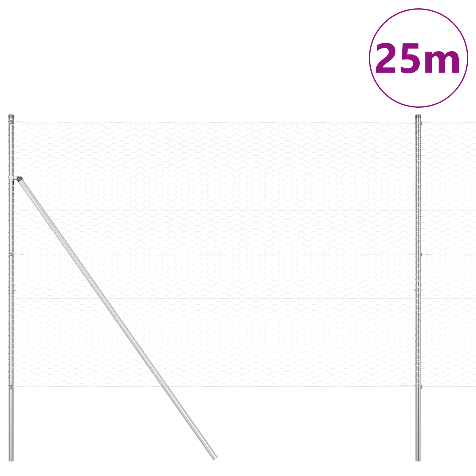 Set de Gard Set de 2 Oțel galvanizat 25 x 1,5 m Durabil GartenMobel Dekor