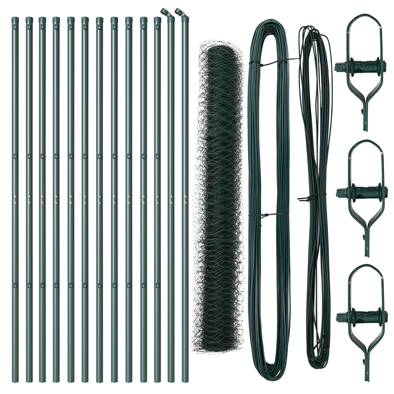 Set de Gard Set de 2 Verde pădure Metal 25 x 1 m Durabil GartenMobel Dekor