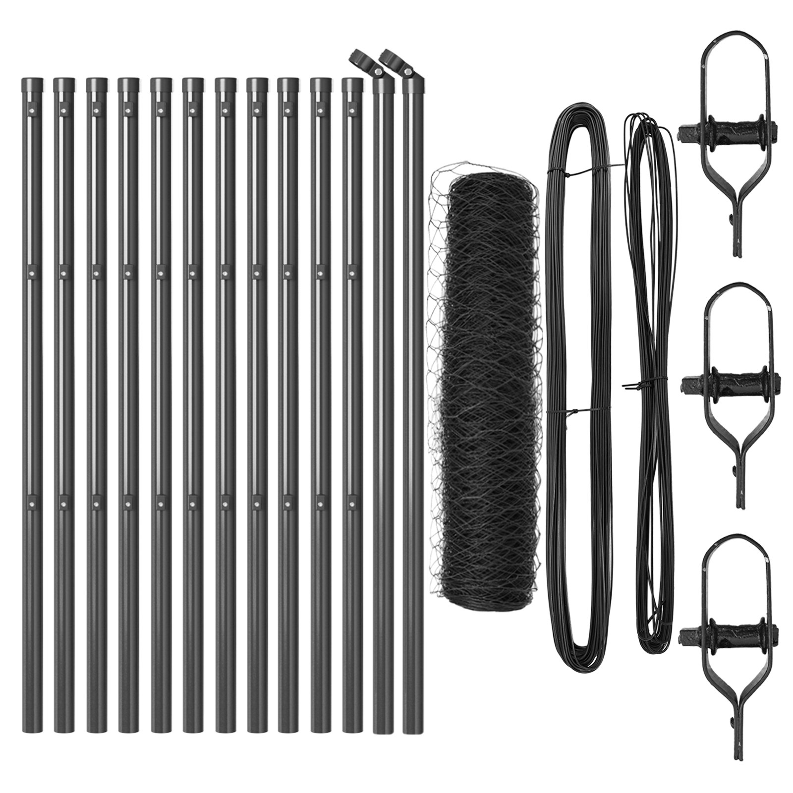 Set de Împrejmuire Set de 2 Gri Metal 25 x 0.5 m Durabil GartenMobel Dekor