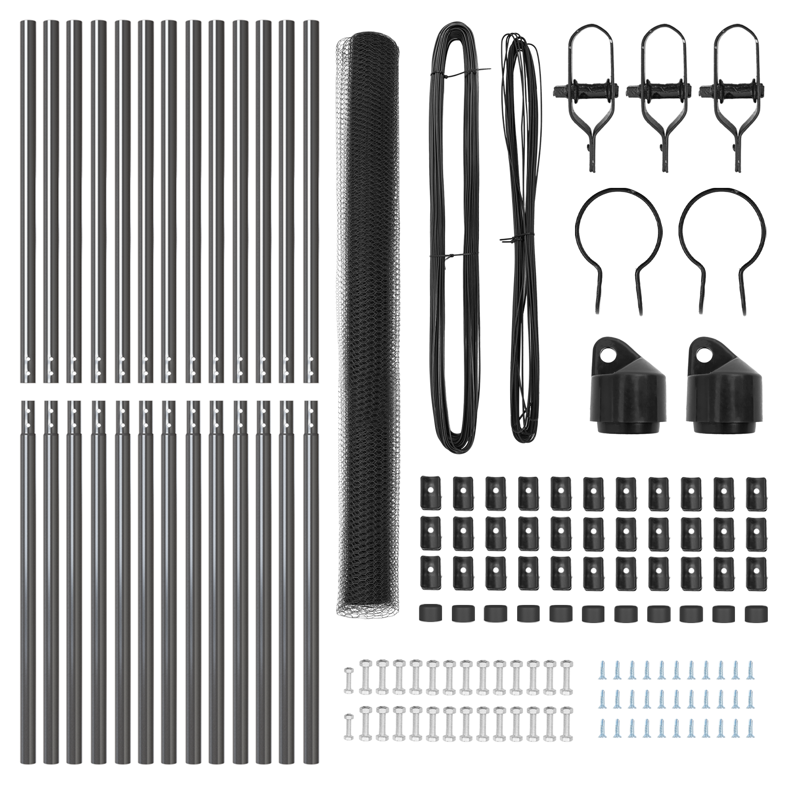 Set de Împrejmuire Set de 2 Gri Metal 25 x 1.5 metri GartenMobel Dekor