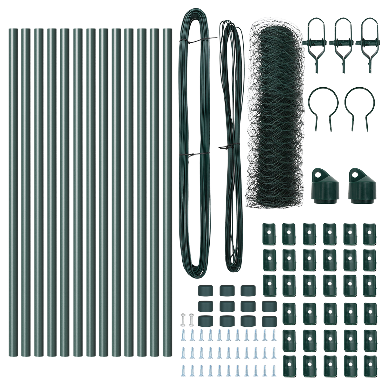 Set de Împrejmuire Set de 2 Verde Pădure Oțel Vopsit Electrostatic GartenMobel Dekor
