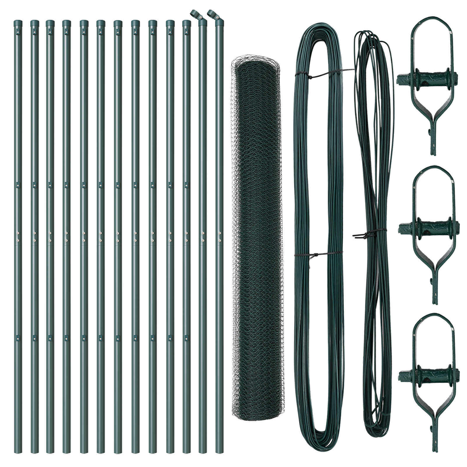 Set de Îngrădire 2 Bucăți Verde Închis Metal 25 x 1 m GartenMobel Dekor