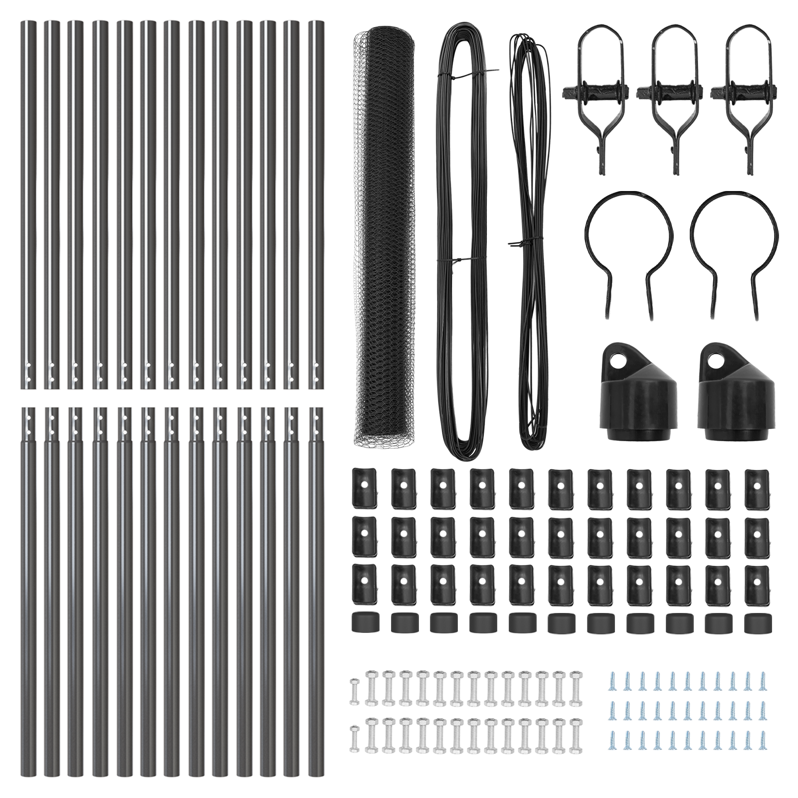 Set de Îngrădire Set de 2 Gri Oțel 25 x 1.2 m dimensiunea plasei GartenMobel Dekor