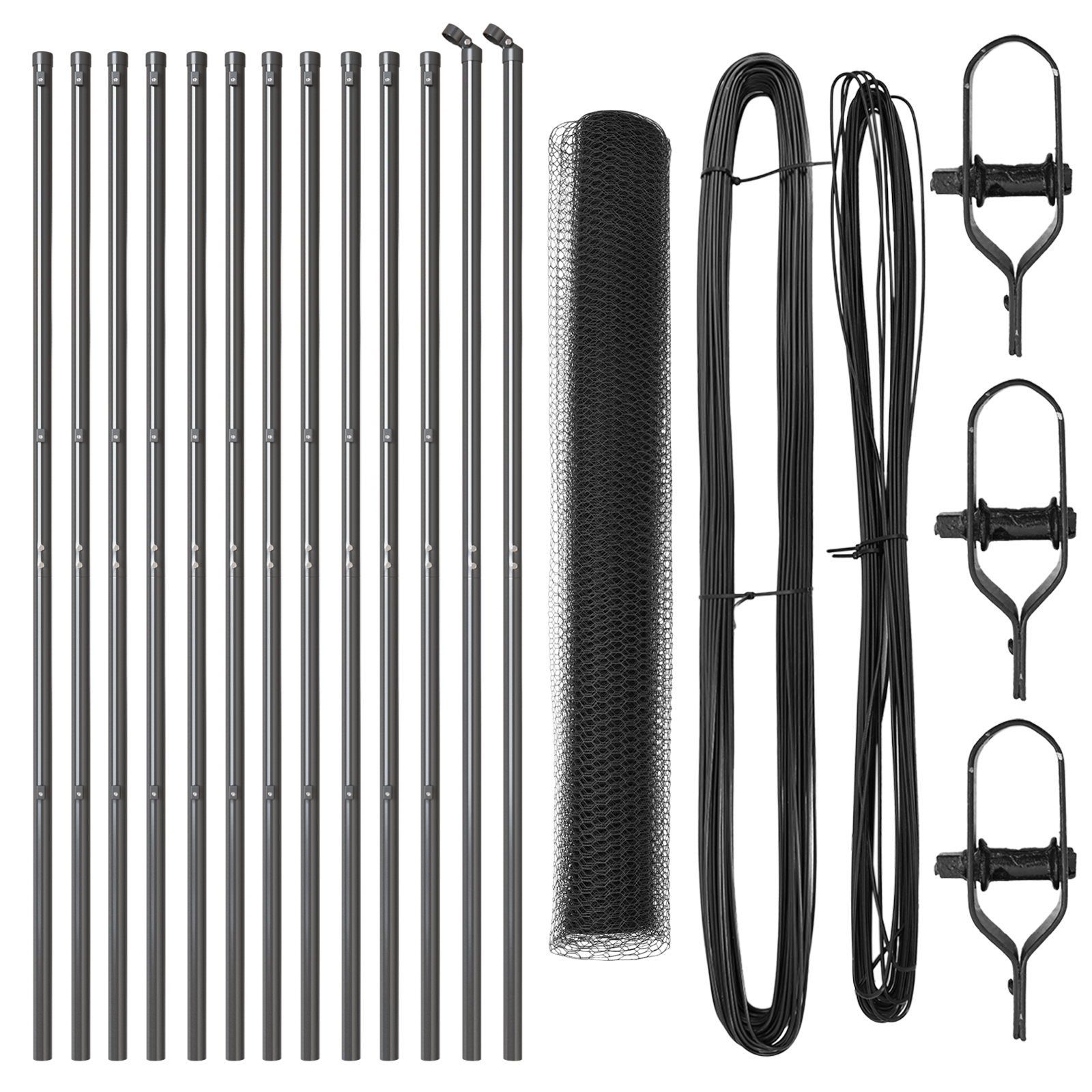 Set de Îngrădire Set de 2 Gri Oțel 25 x 1.2 m dimensiunea plasei GartenMobel Dekor