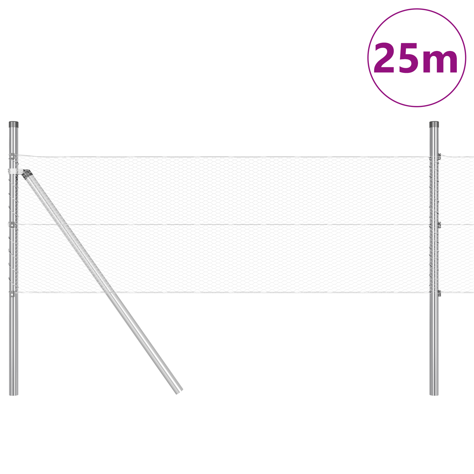 Set de Îngrădire Set de 2 Oțel Galvanizat 25 x 0.5 m Durabil GartenMobel Dekor