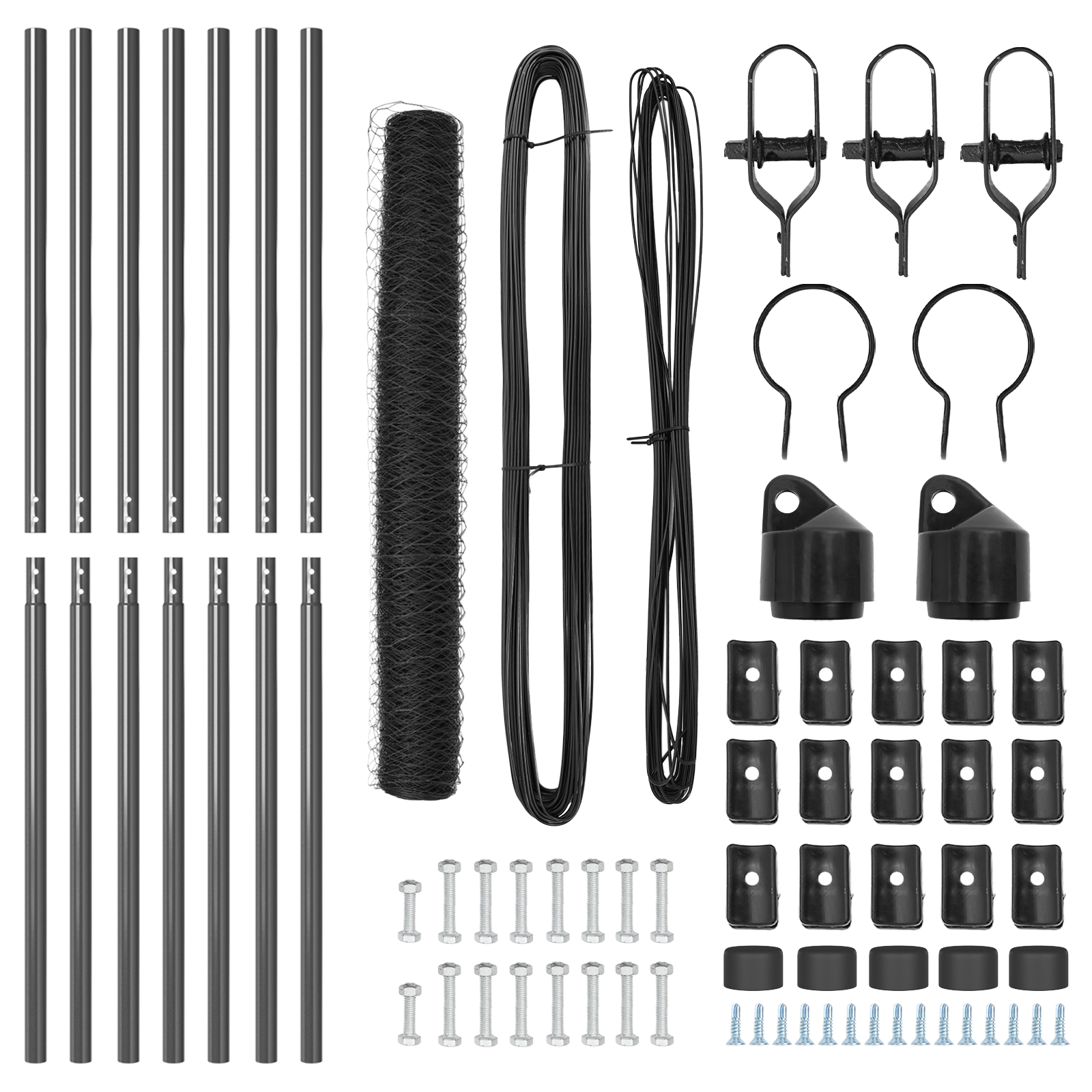 Fencing Hexagonal  Gri 1.2x10 m Oțel, Stâlpi Fencing  7 pcs Gri Ø32 mm 170 cm Oțel Galvanizat GartenMobel Dekor