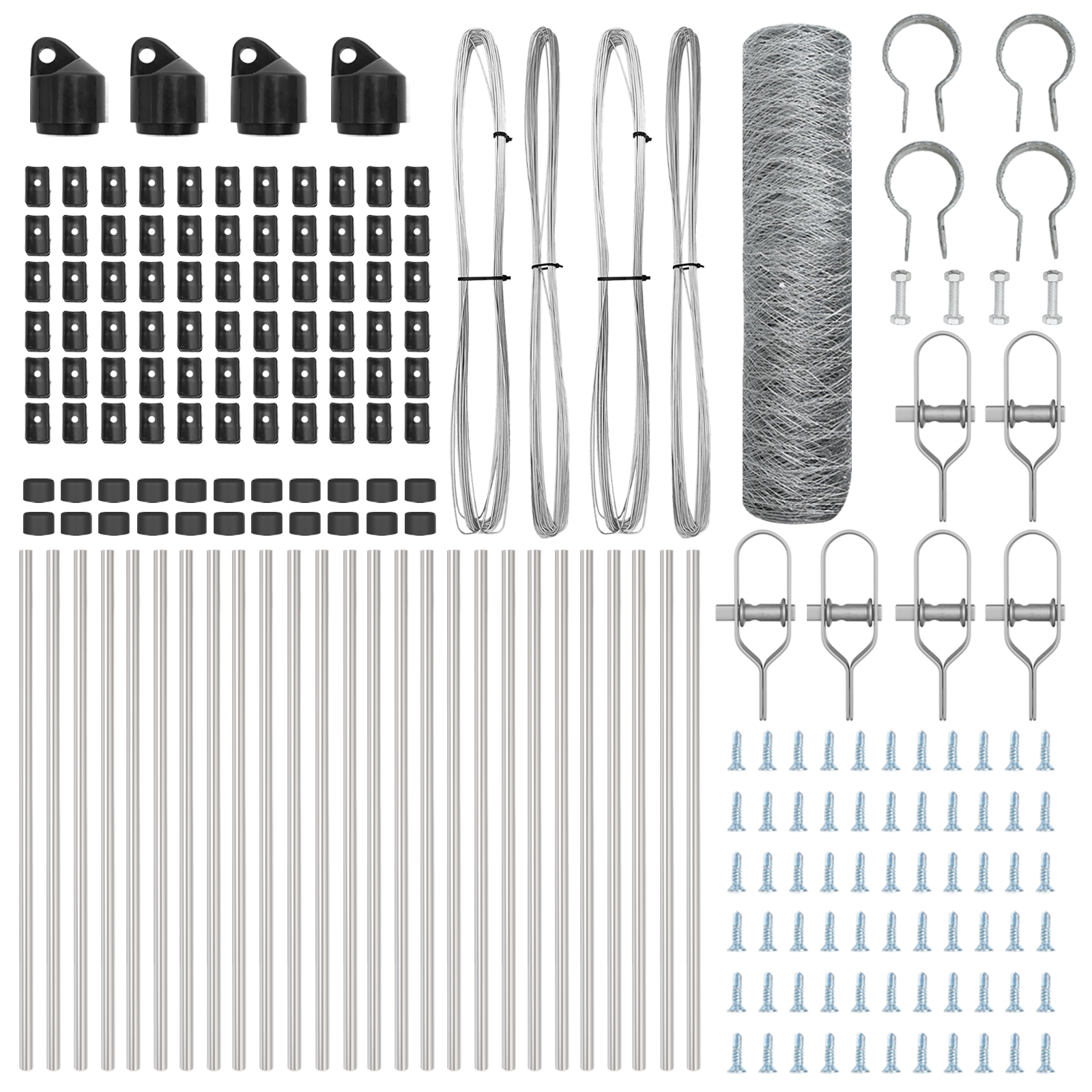 Gard Hexagonal  0.8x50 m din Oțel Galvanizat, Stâlpi de Gard  13 buc Ø32 mm 120 cm din Oțel Galvanizat GartenMobel Dekor