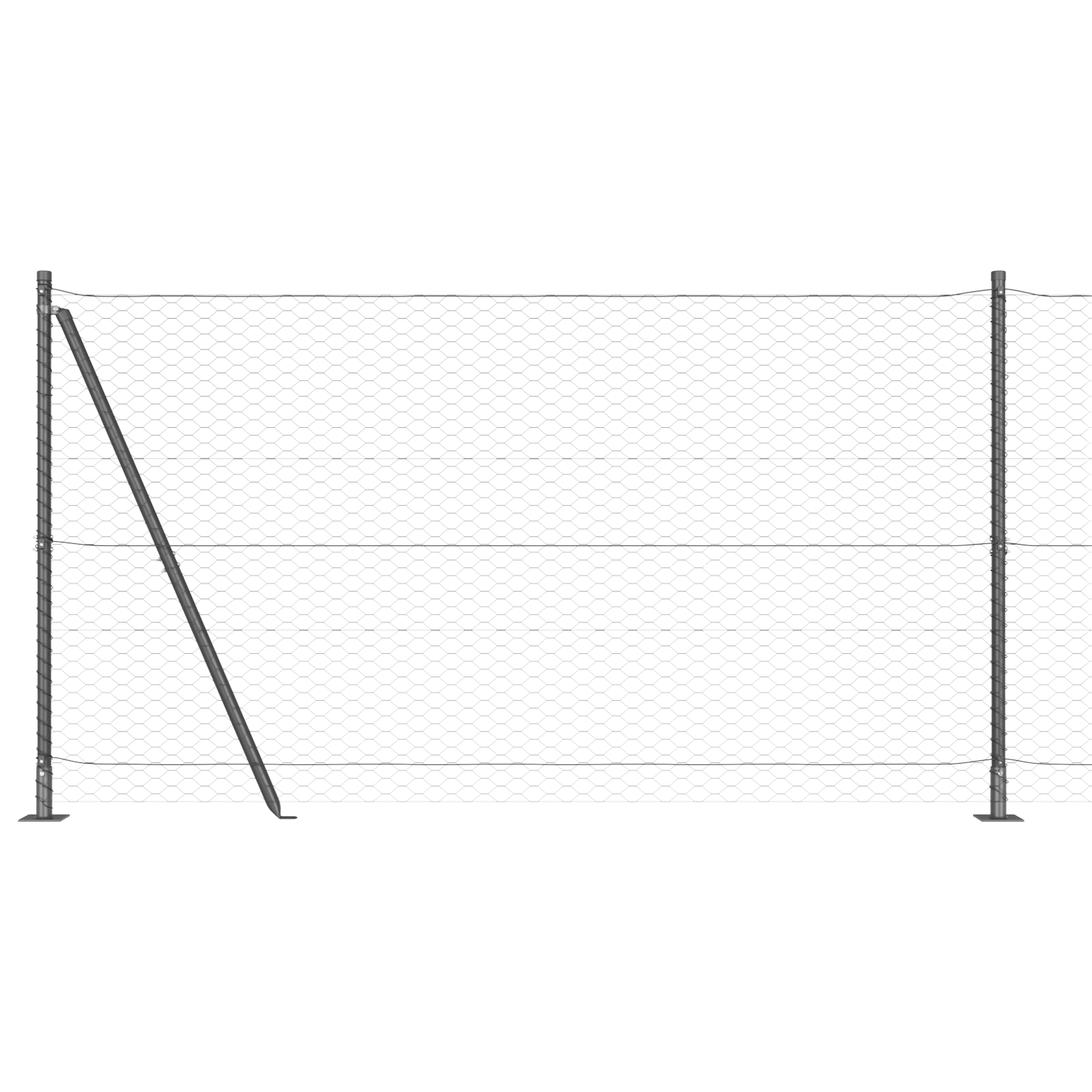Gard Hexagonal Gri 1.4x25 m Oțel GartenMobel Dekor