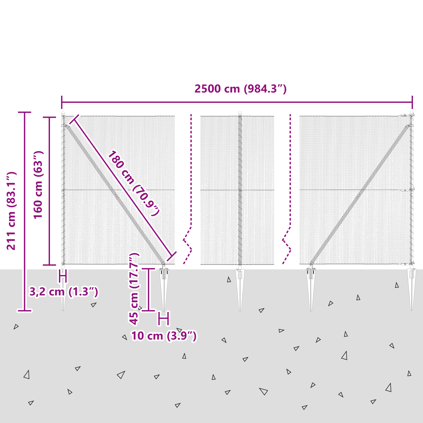 Gard Hexagonal Gri 1.6x25 m Oțel GartenMobel Dekor