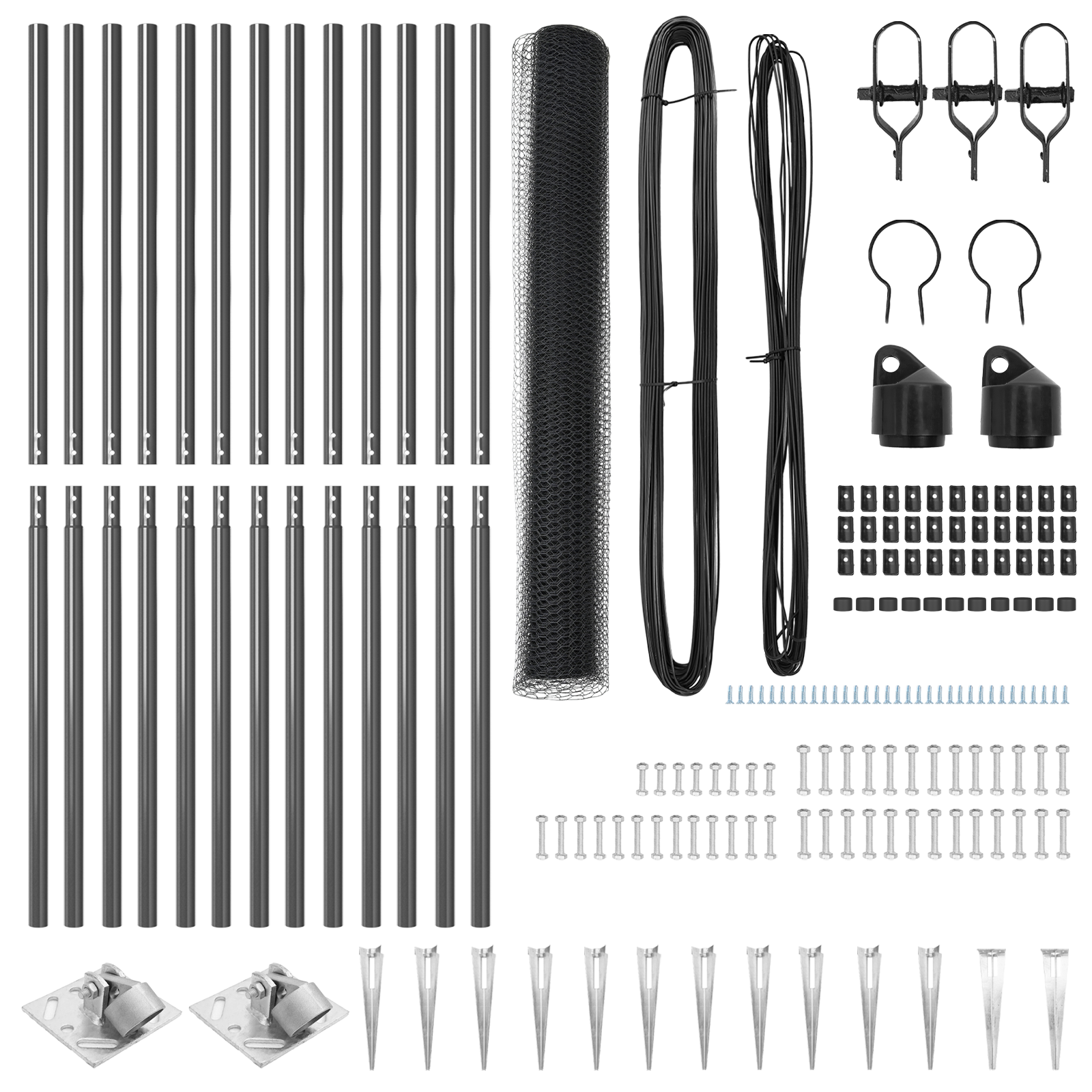 Set Împrejmuire 2 bucăți Gri Oțel, PVC 25 x 1.2 m Durabil GartenMobel Dekor