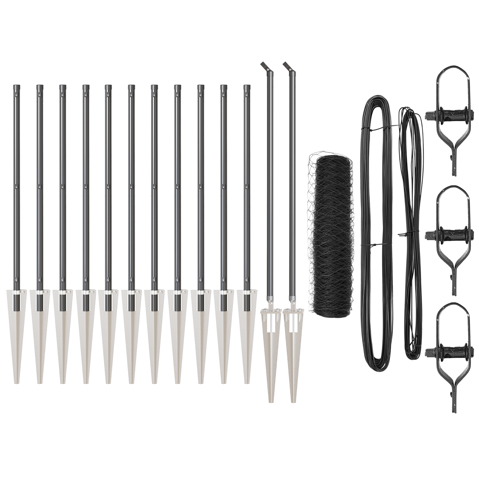 Set de Împrejmuire Set de 2 Gri Metal 25 x 0.5 m Durabil GartenMobel Dekor