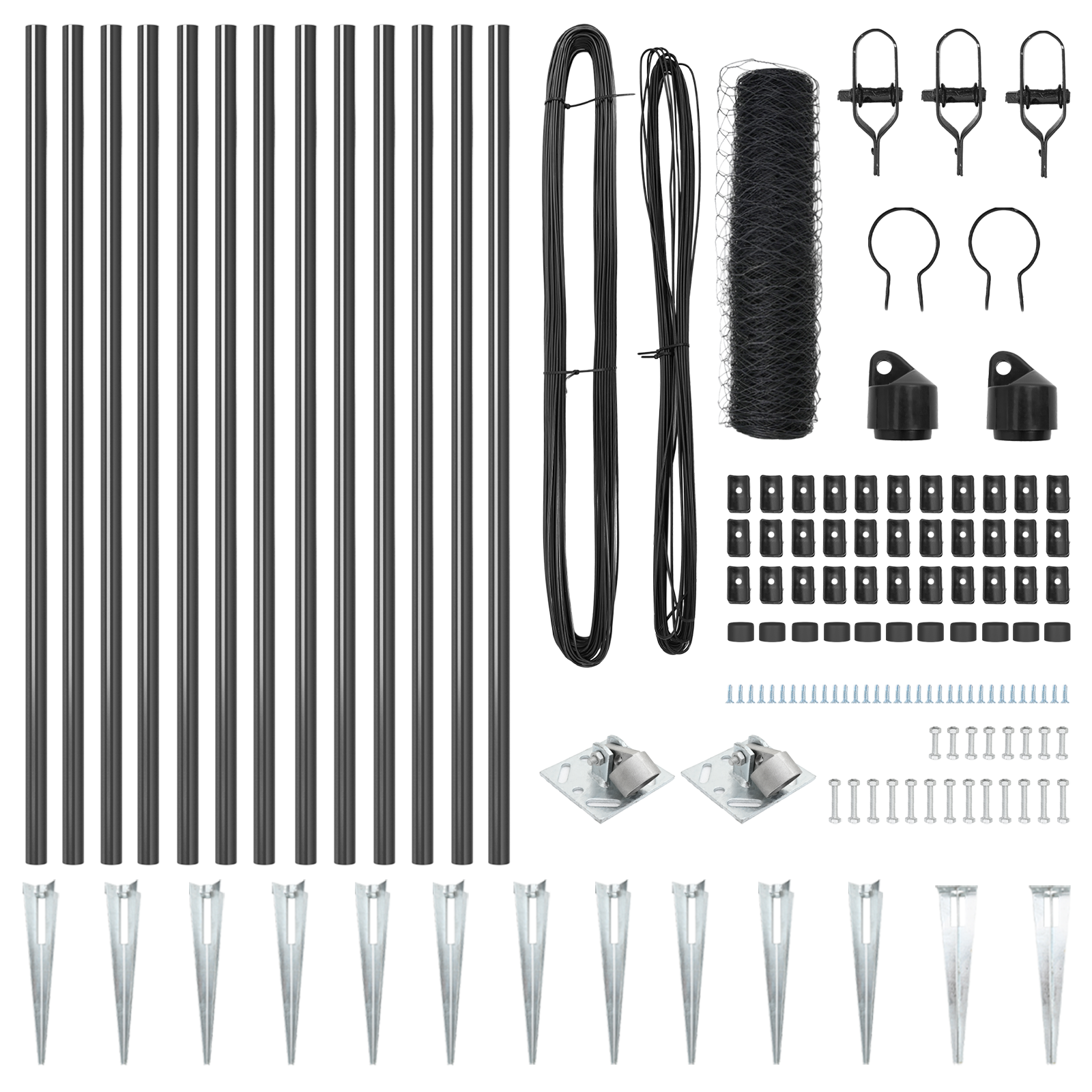 Set de Împrejmuire Set de 2 Gri Metal 25 x 0.5 m Durabil GartenMobel Dekor