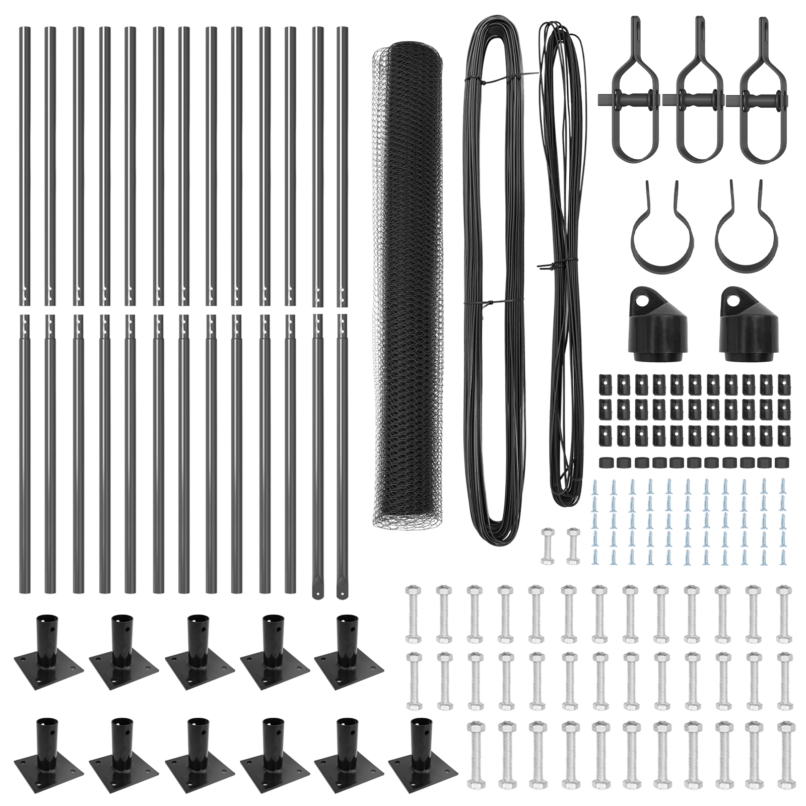 Set de Împrejmuire Set de 2 Gri Oțel Vopsit Electrostatic GartenMobel Dekor
