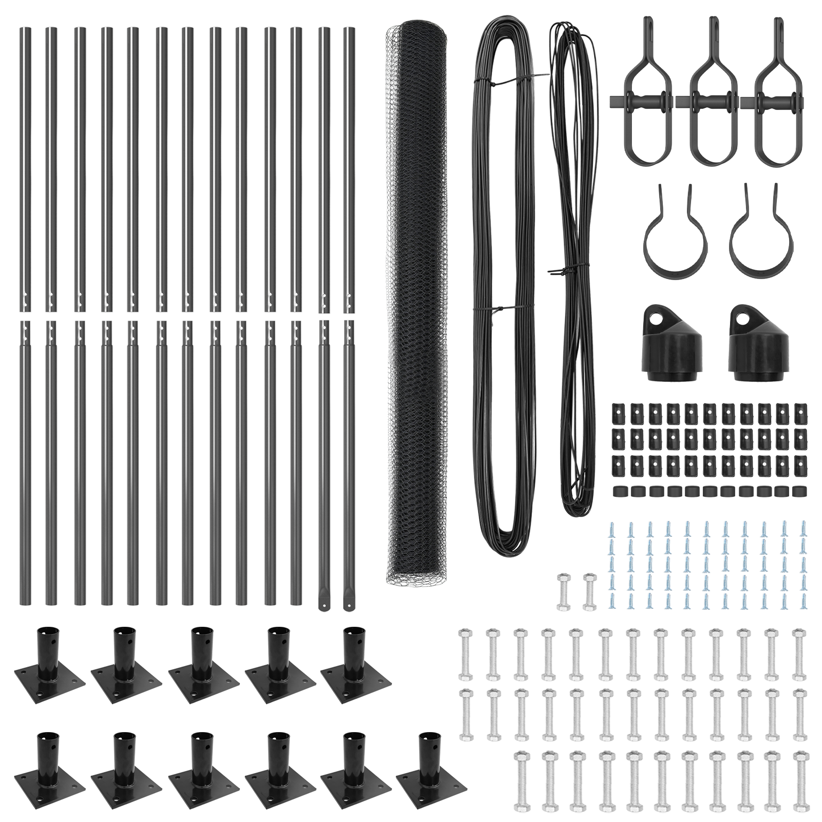 Gard Hexagonal Gri 1.6 x 25 m Oțel, Stâlpi de Gard cu Plăci de Bază 13 pcs Ø32mm 88.5cm Oțel Galvanizat GartenMobel Dekor