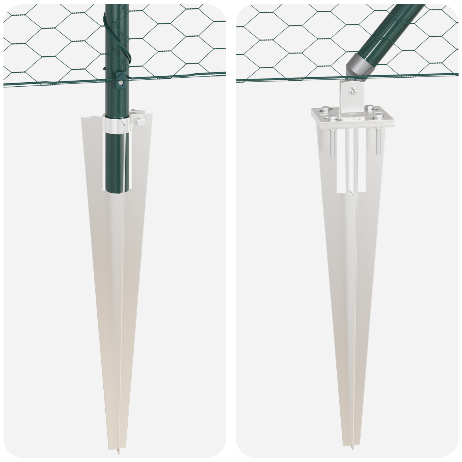 Gard Hexagonal Verde 0.6x10 m Oțel, Stâlpi de Gard cu Spike 7 pcs Ø32 mm 80 cm Oțel Zincat GartenMobel Dekor