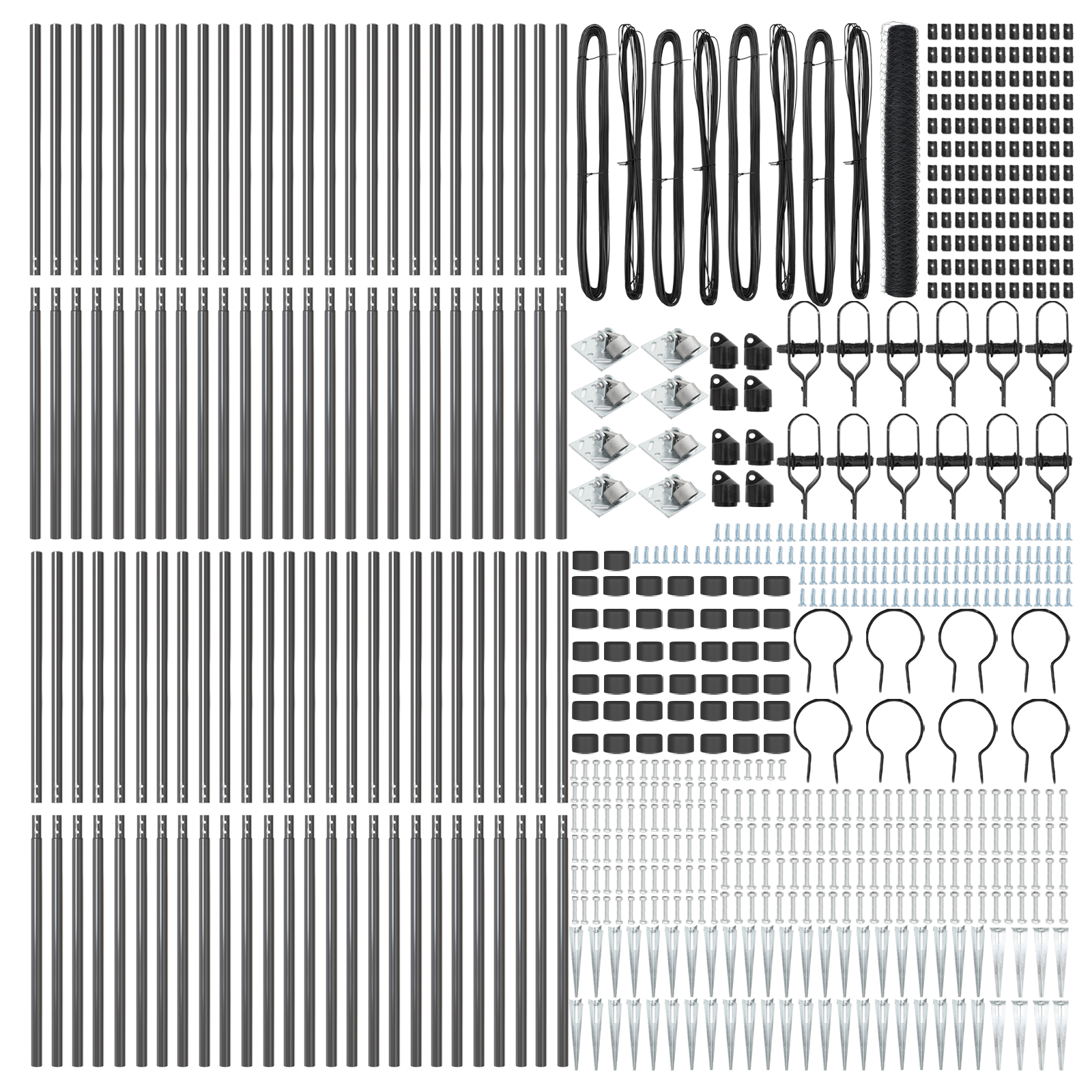 Gard Hexagonal Gri  1.4x100 m Oțel, Stâlpi pentru Gard  cu Spike 13 pcs Ø32 mm 160 cm Oțel Galvanizat GartenMobel Dekor