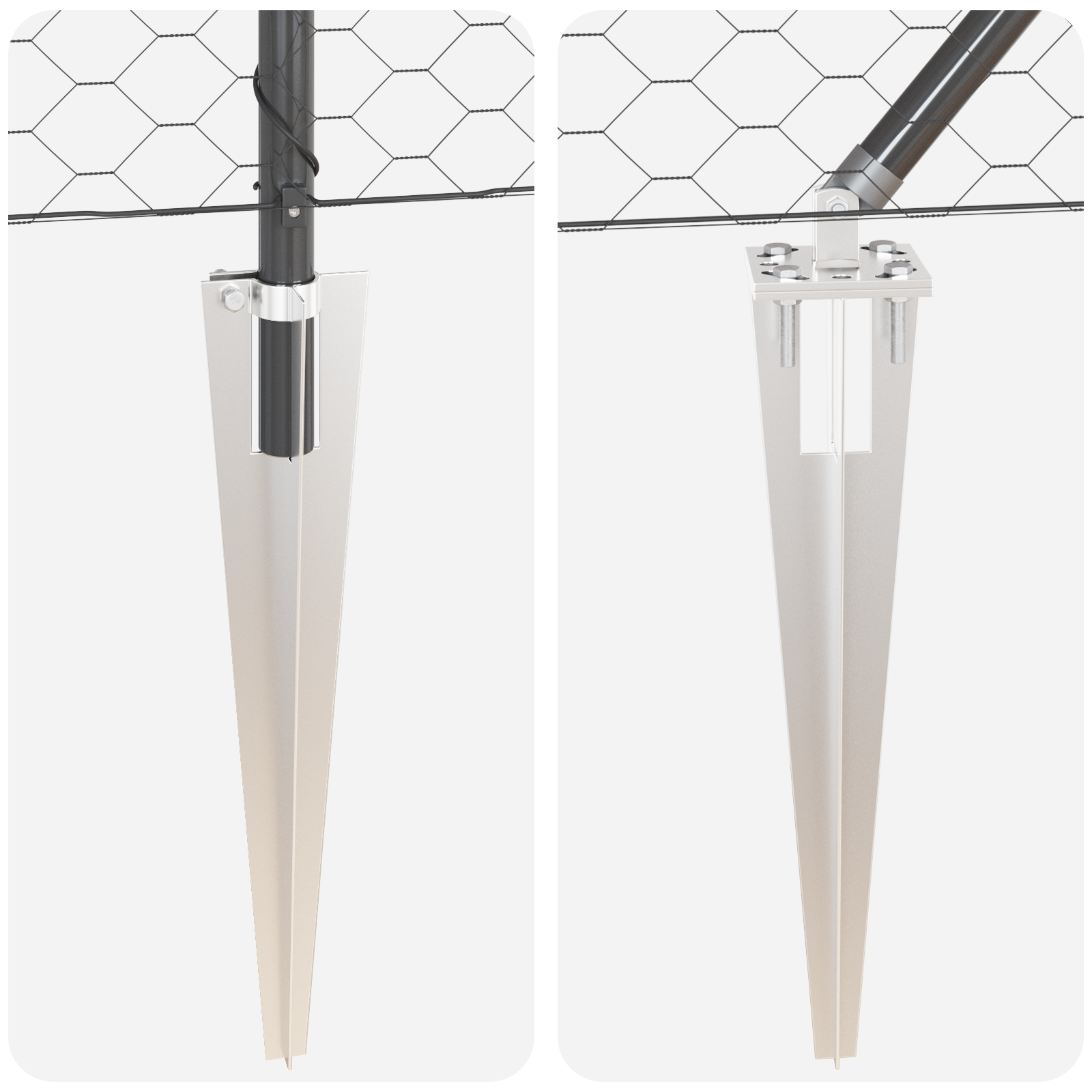 Gard Hexagonal Gri  1.4x100 m Oțel, Stâlpi pentru Gard  cu Spike 13 pcs Ø32 mm 160 cm Oțel Galvanizat GartenMobel Dekor