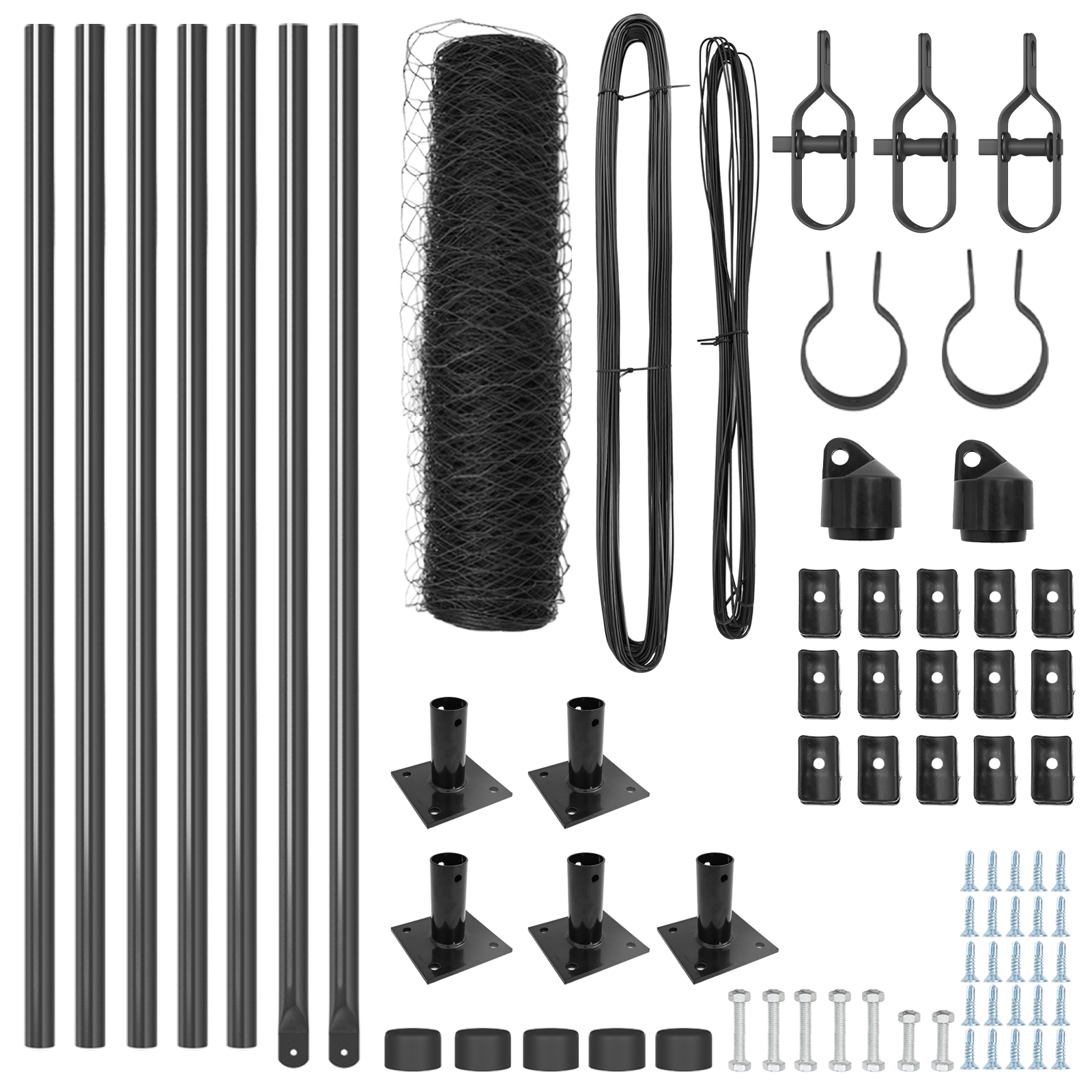 Împrejmuire Hexagonală Gri 0.6x10 m Oțel, Stâlpi de Împrejmuire cu Plăci de Bază 7 buc Ø32mm 70cm Oțel Galvanizat GartenMobel Dekor