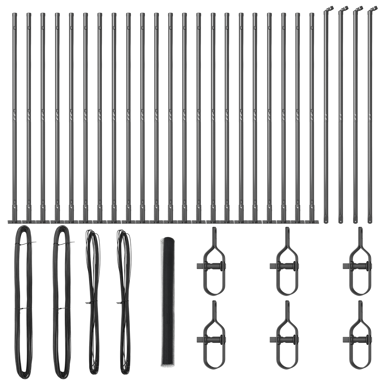 Gard Hexagonal Gri 1.5x50 m Oțel, Posturi pentru Gard  cu Plăci de Bază 13 buc Ø32mm 83.5cm Oțel Galvanizat GartenMobel Dekor
