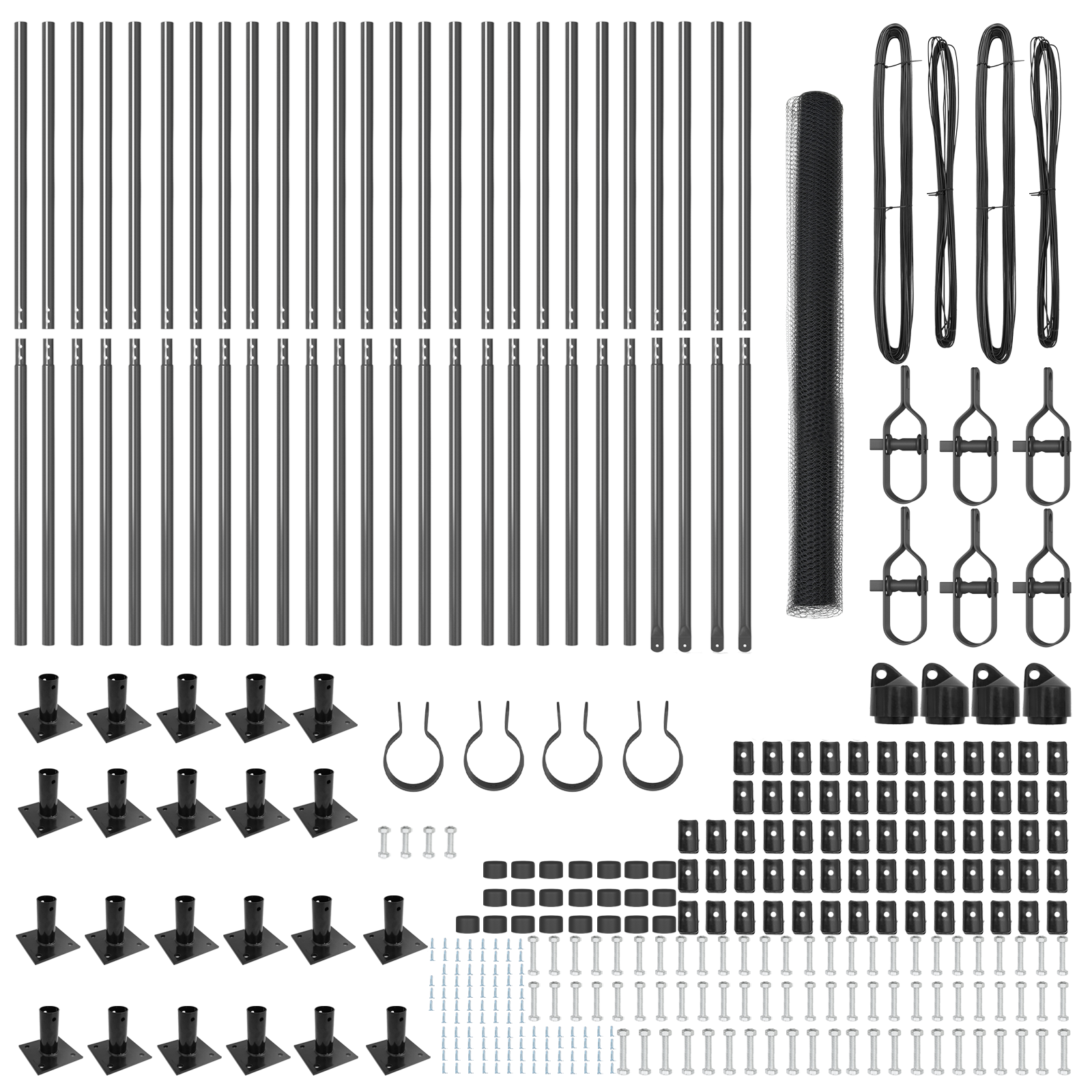 Gard Hexagonal Gri 1.5x50 m Oțel, Posturi pentru Gard  cu Plăci de Bază 13 buc Ø32mm 83.5cm Oțel Galvanizat GartenMobel Dekor