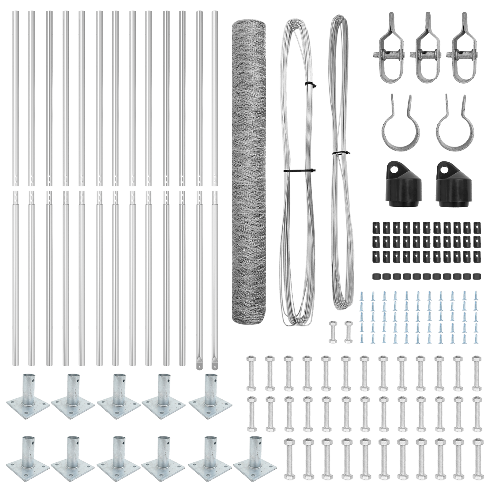Set de Împrejmuire Set de 2 Oțel Galvanizat 25 x 1.2 m Durabil GartenMobel Dekor