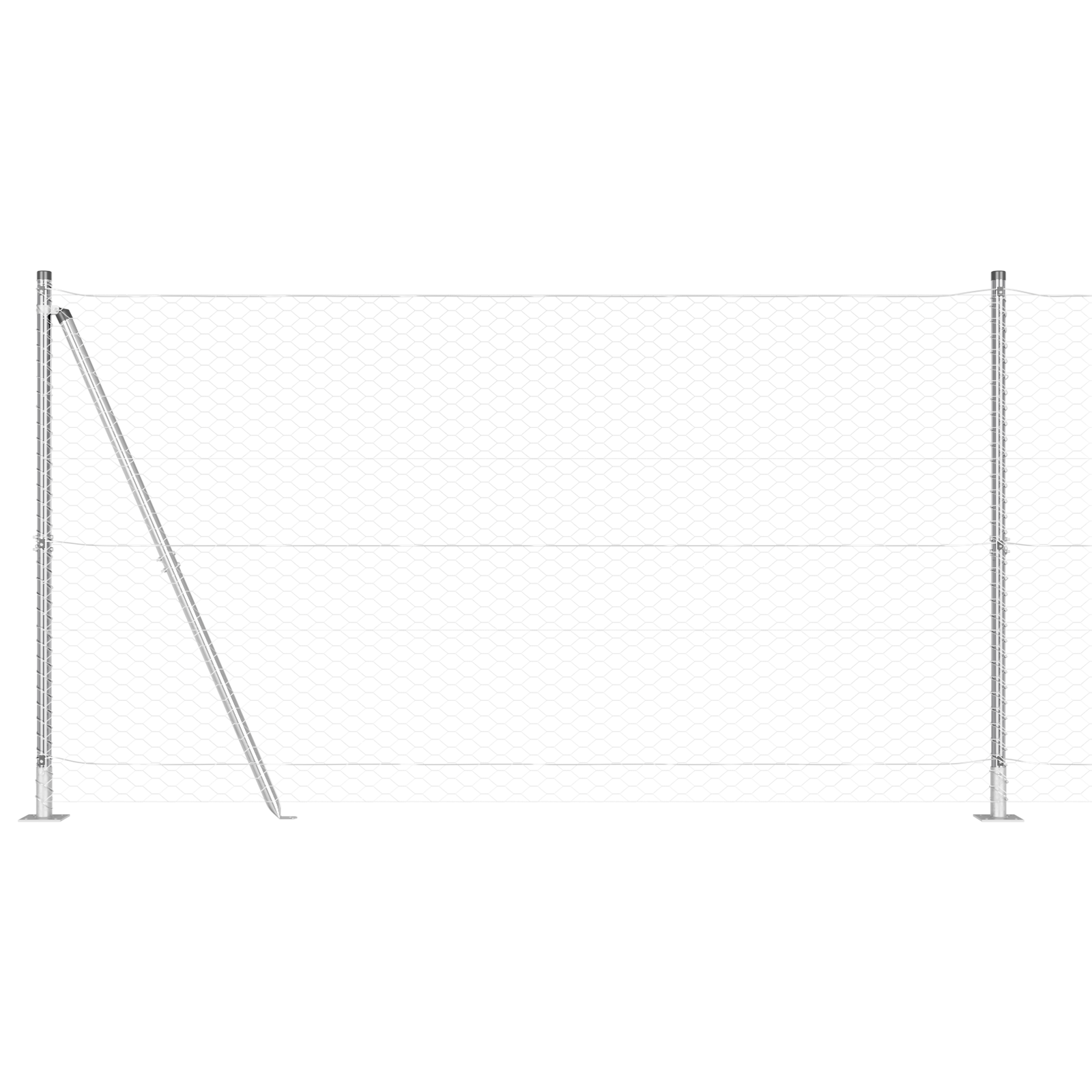 Set de Împrejmuire Set de 2 Oțel Galvanizat 25 x 1.2 m Durabil GartenMobel Dekor