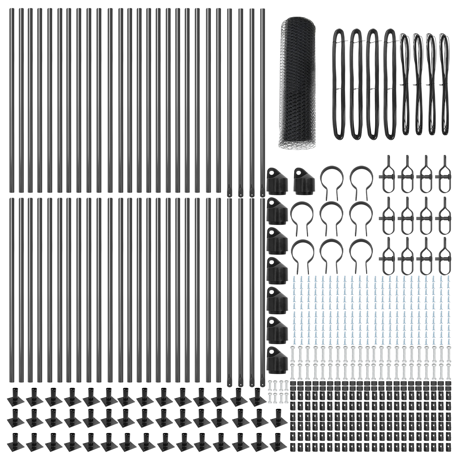 Gard Hexagonal Gri 0.8x100 m Oțel, Stâlpi Gard cu Plăci de Bază 13 pcs Ø32mm 90cm Oțel Galvanizat GartenMobel Dekor