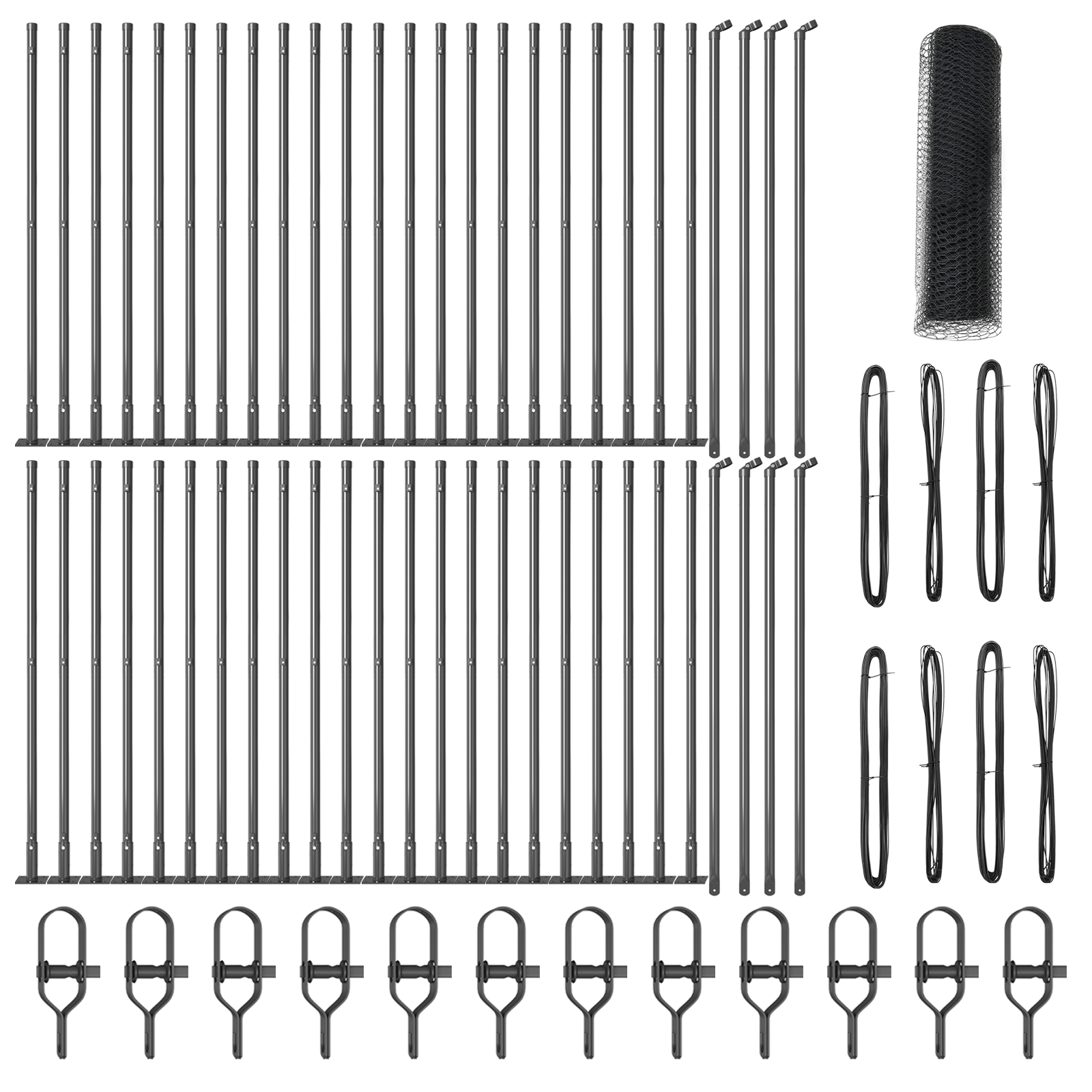 Gard Hexagonal Gri 0.8x100 m Oțel, Stâlpi Gard cu Plăci de Bază 13 pcs Ø32mm 90cm Oțel Galvanizat GartenMobel Dekor