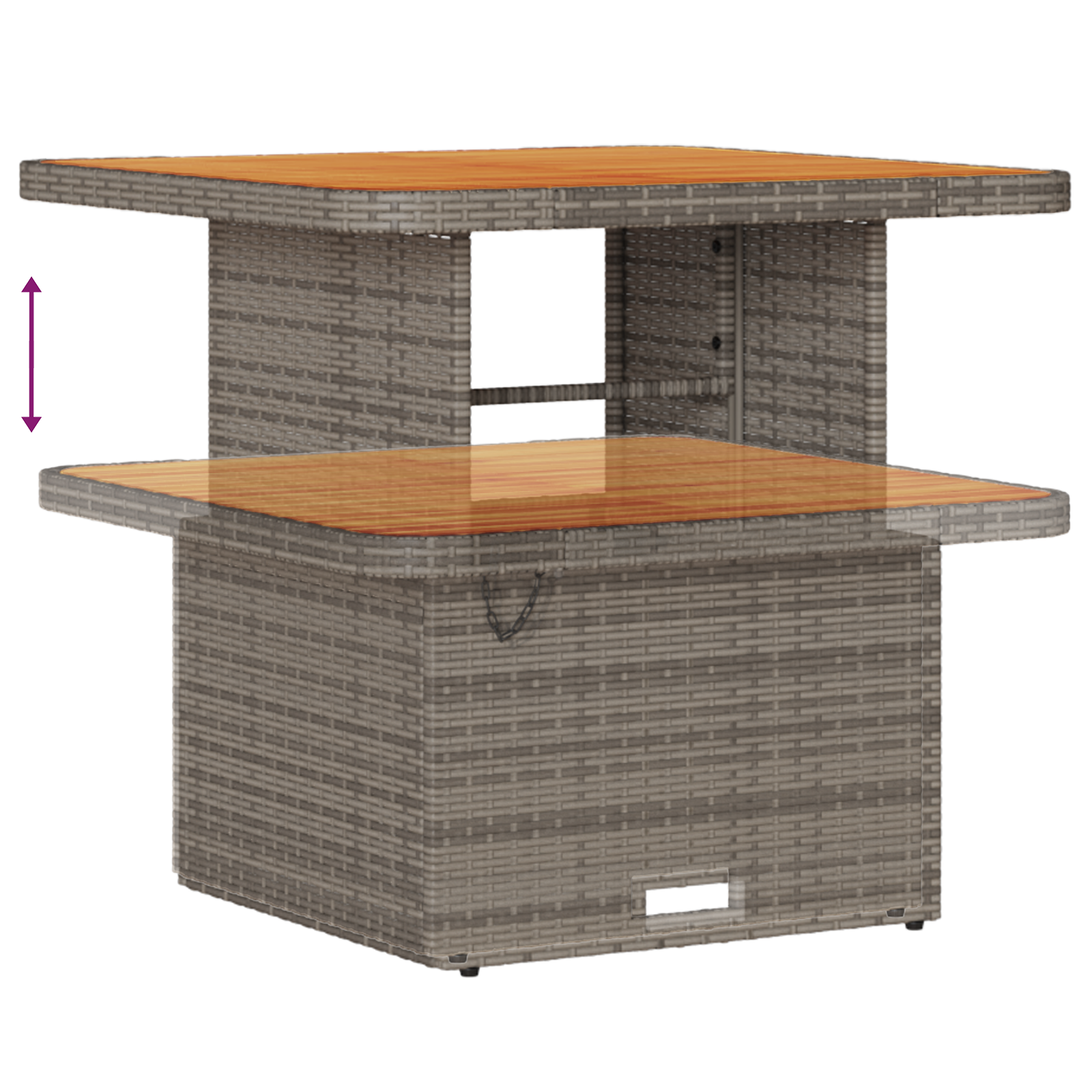 Set canapea grădină 13 piese cu perne gri ratan poliester acacia, Set dining grădină 3 piese cu perne gri ratan poliester acacia GartenMobel Dekor