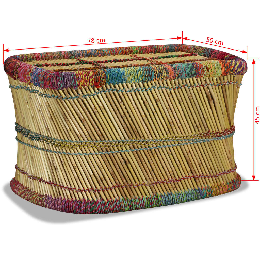Măsuță de cafea cu detalii chindi, multicolor, bambus GartenMobel Dekor