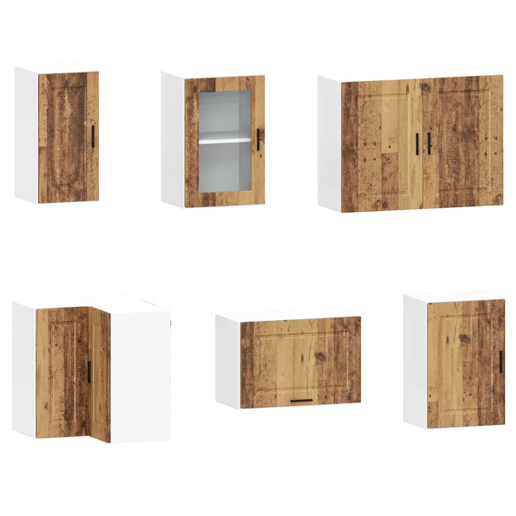 Set de dulapuri de bucătărie 11 piese „Porto” Lemn vechi lemn GartenMobel Dekor