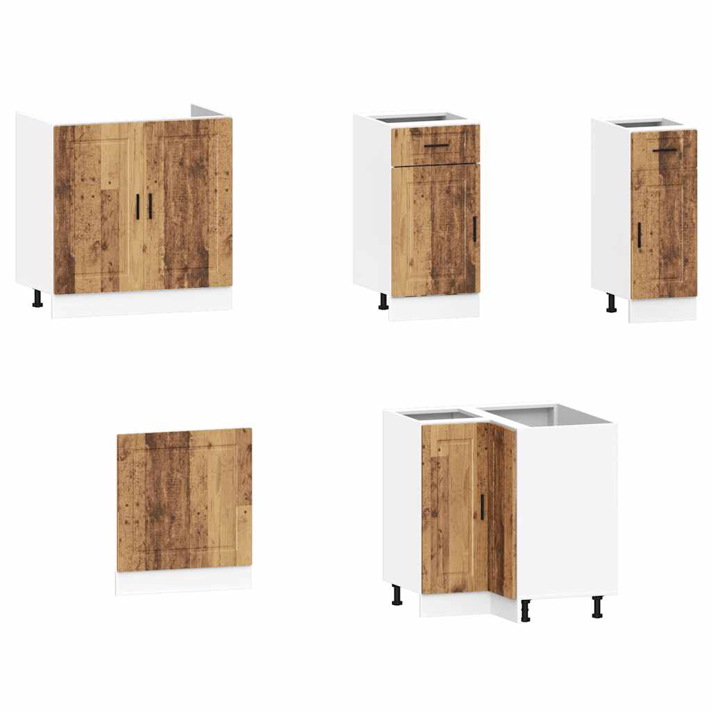 Set de dulapuri de bucătărie 11 piese „Porto” Lemn vechi lemn GartenMobel Dekor
