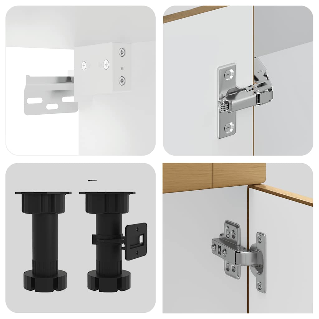 Set dulap de bucătărie 11 piese „Porto” stejar artizanal lemn GartenMobel Dekor