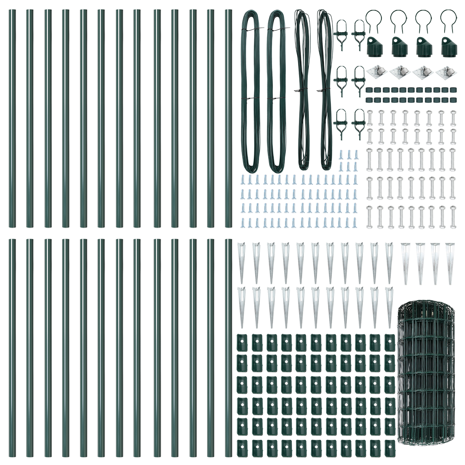 Euro Fence cu 13 Posturi Spike 0.4x50 m Oțel Galvanizat Verde GartenMobel Dekor