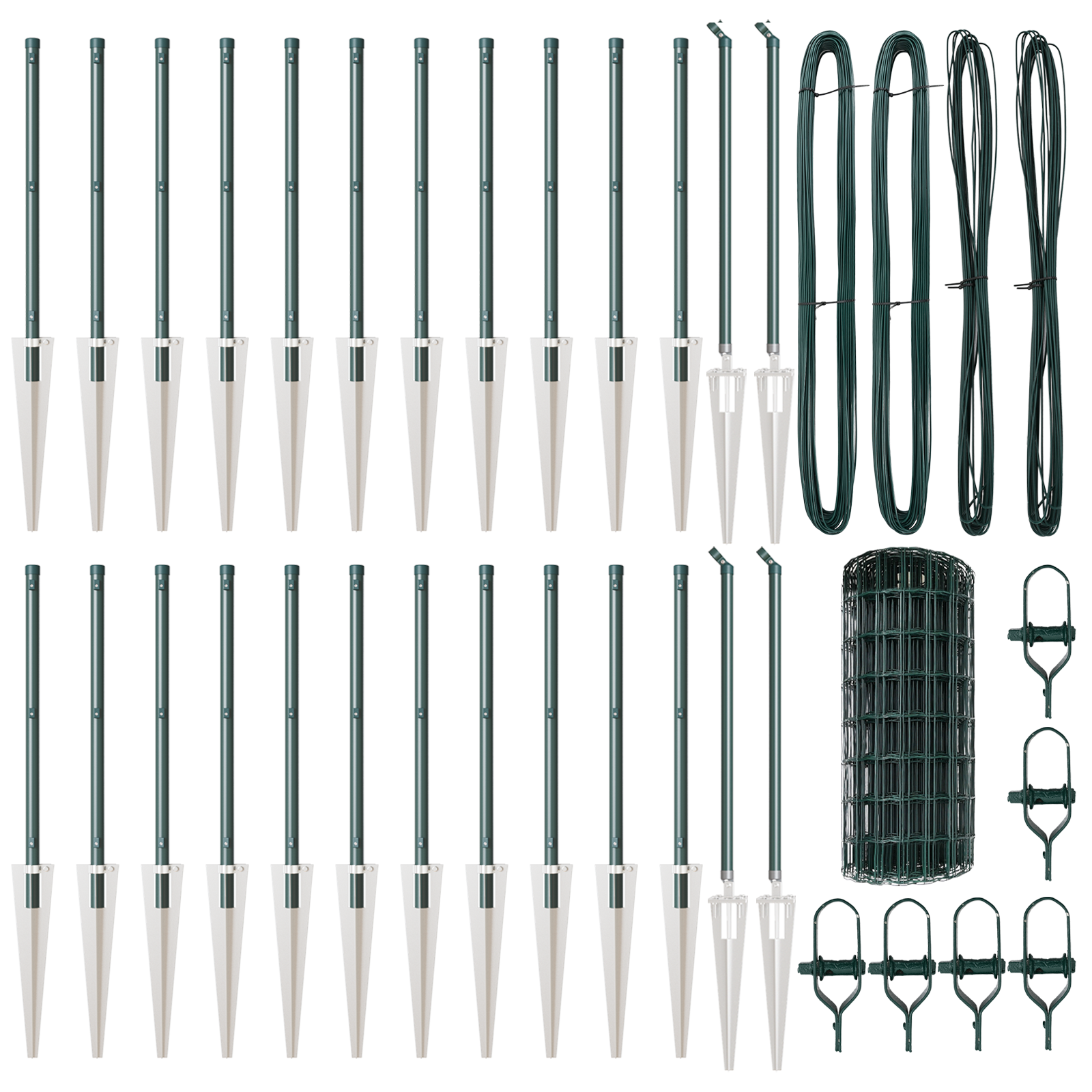 Euro Fence cu 13 Posturi Spike 0.4x50 m Oțel Galvanizat Verde GartenMobel Dekor