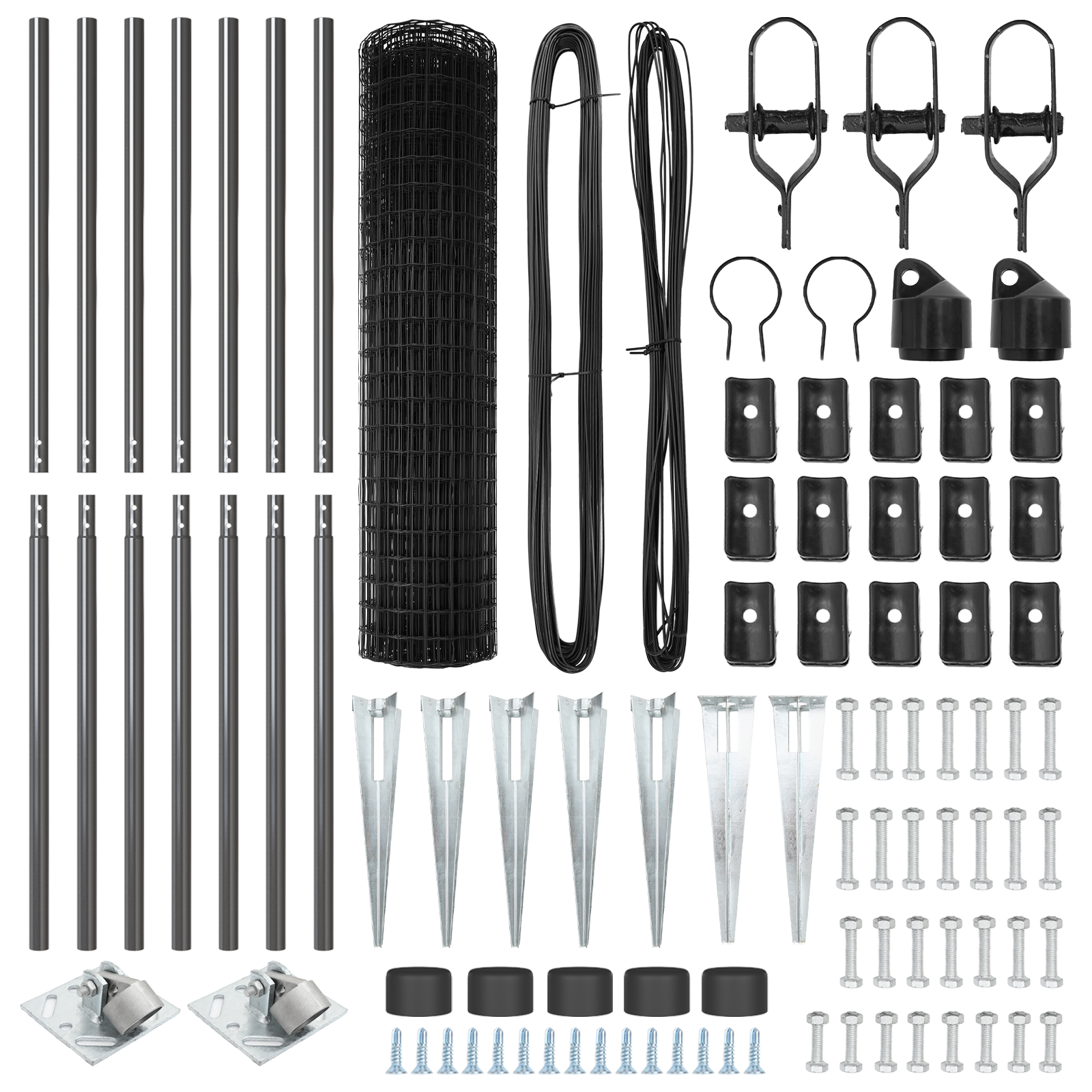 Euro Fence cu 7 posturi de ancorare 1.4x10 m oțel galvanizat gri GartenMobel Dekor