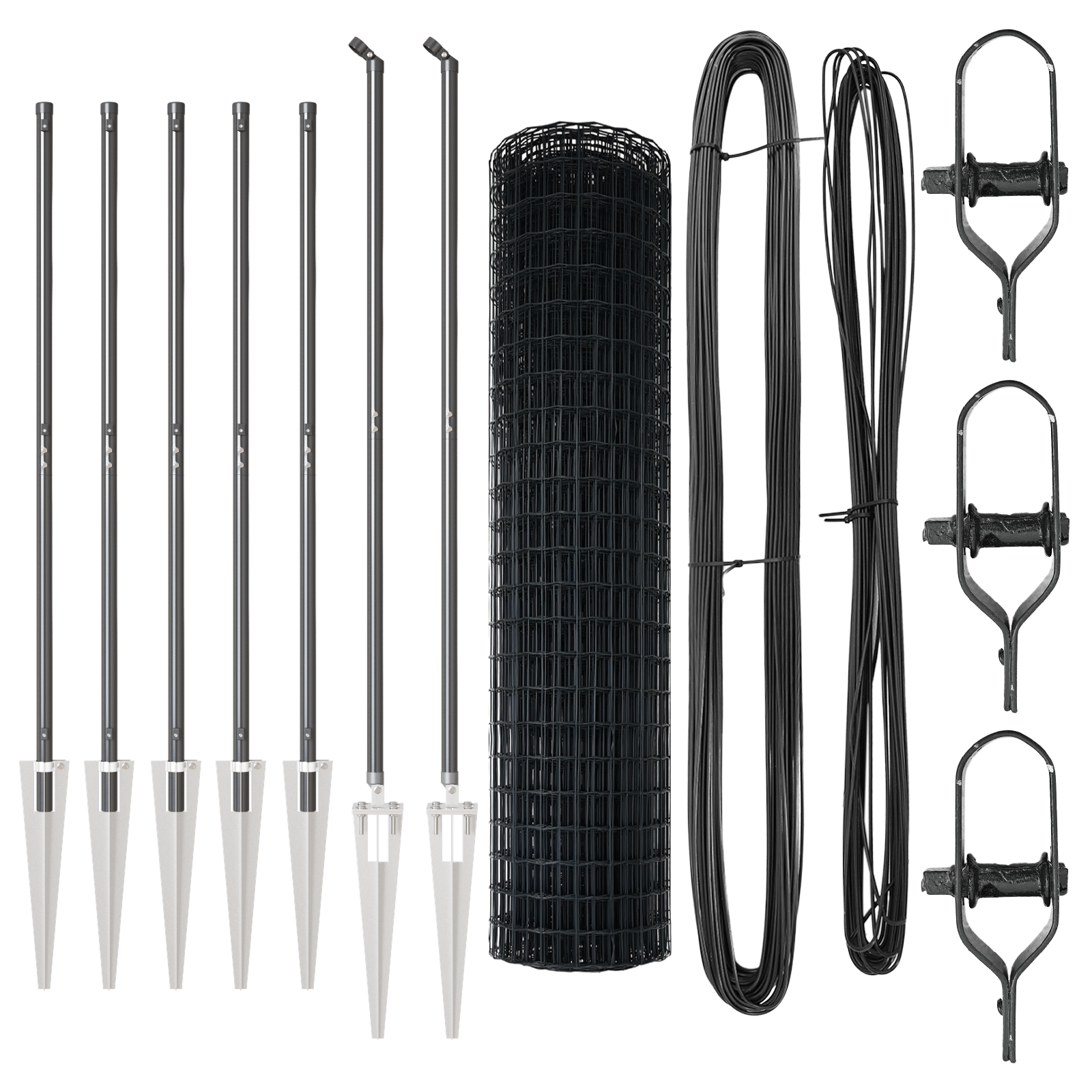 Euro Fence cu 7 posturi de ancorare 1.4x10 m oțel galvanizat gri GartenMobel Dekor