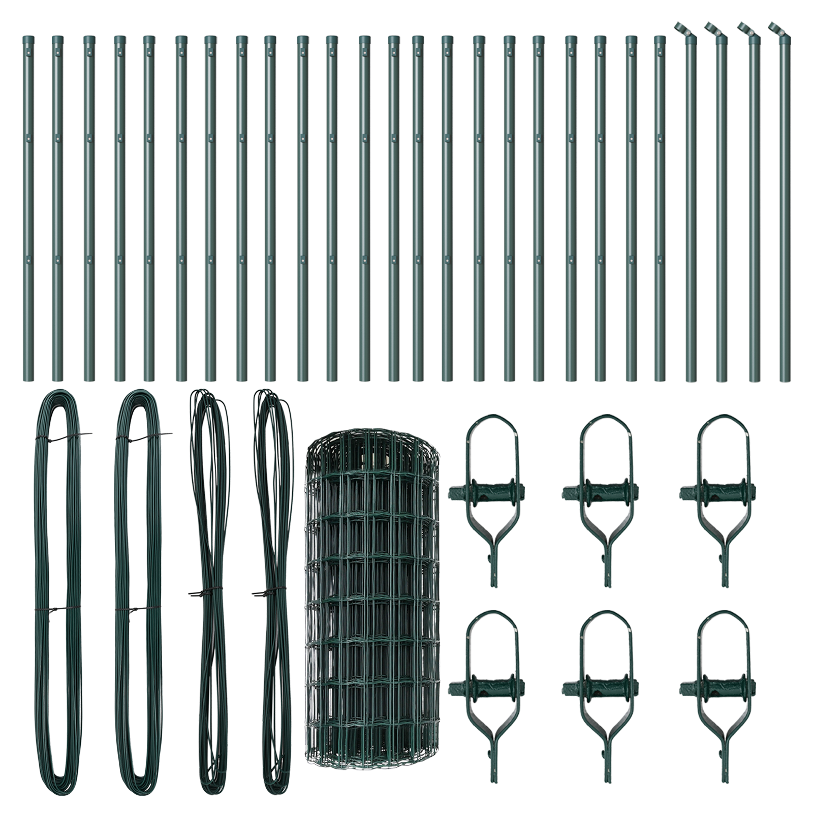 Gard Euro cu 13 Stâlpi 0.6x50 m Oțel Galvanizat Verde GartenMobel Dekor