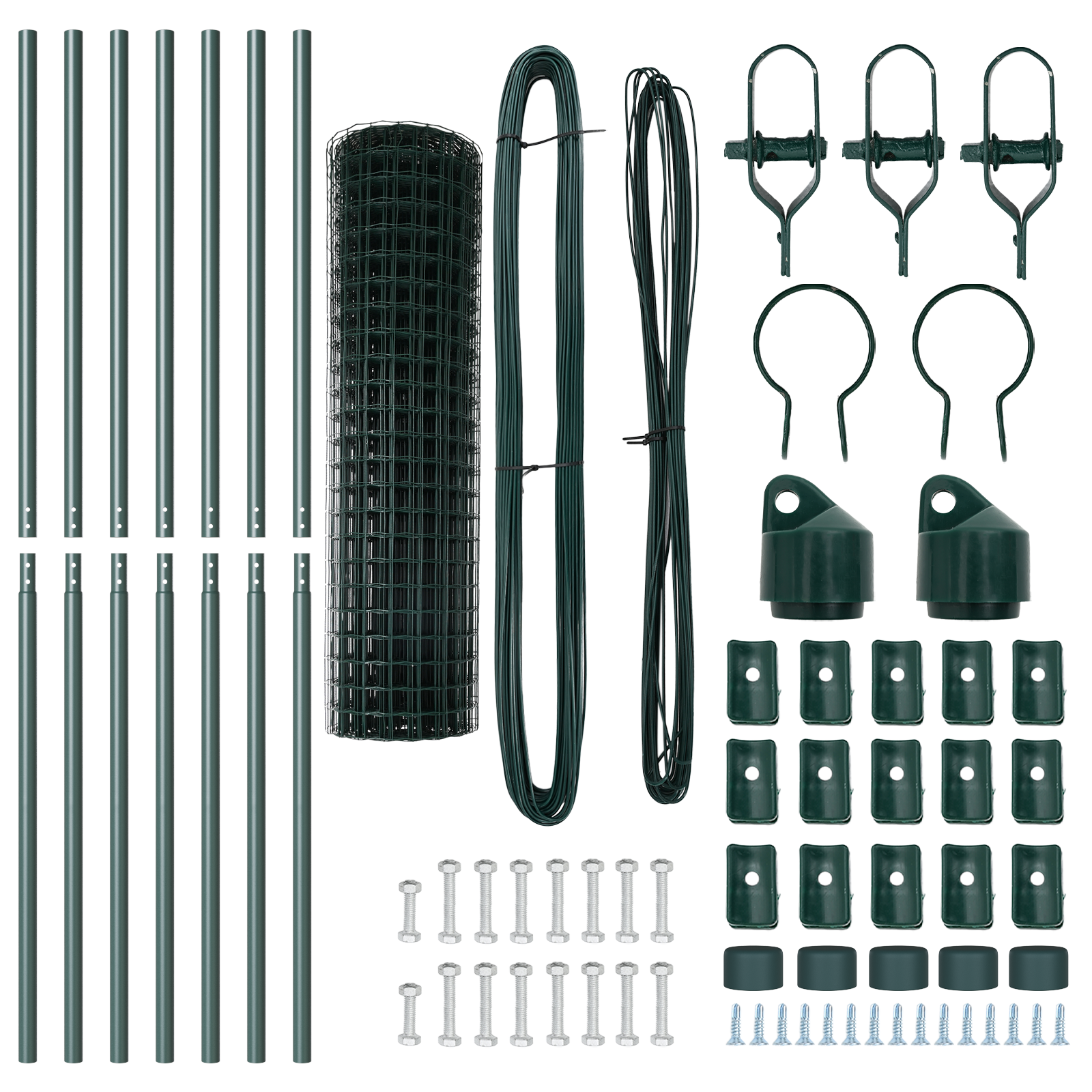 Gard Euro cu 7 Stâlpi 1.2x10 m Oțel Galvanizat Verde GartenMobel Dekor