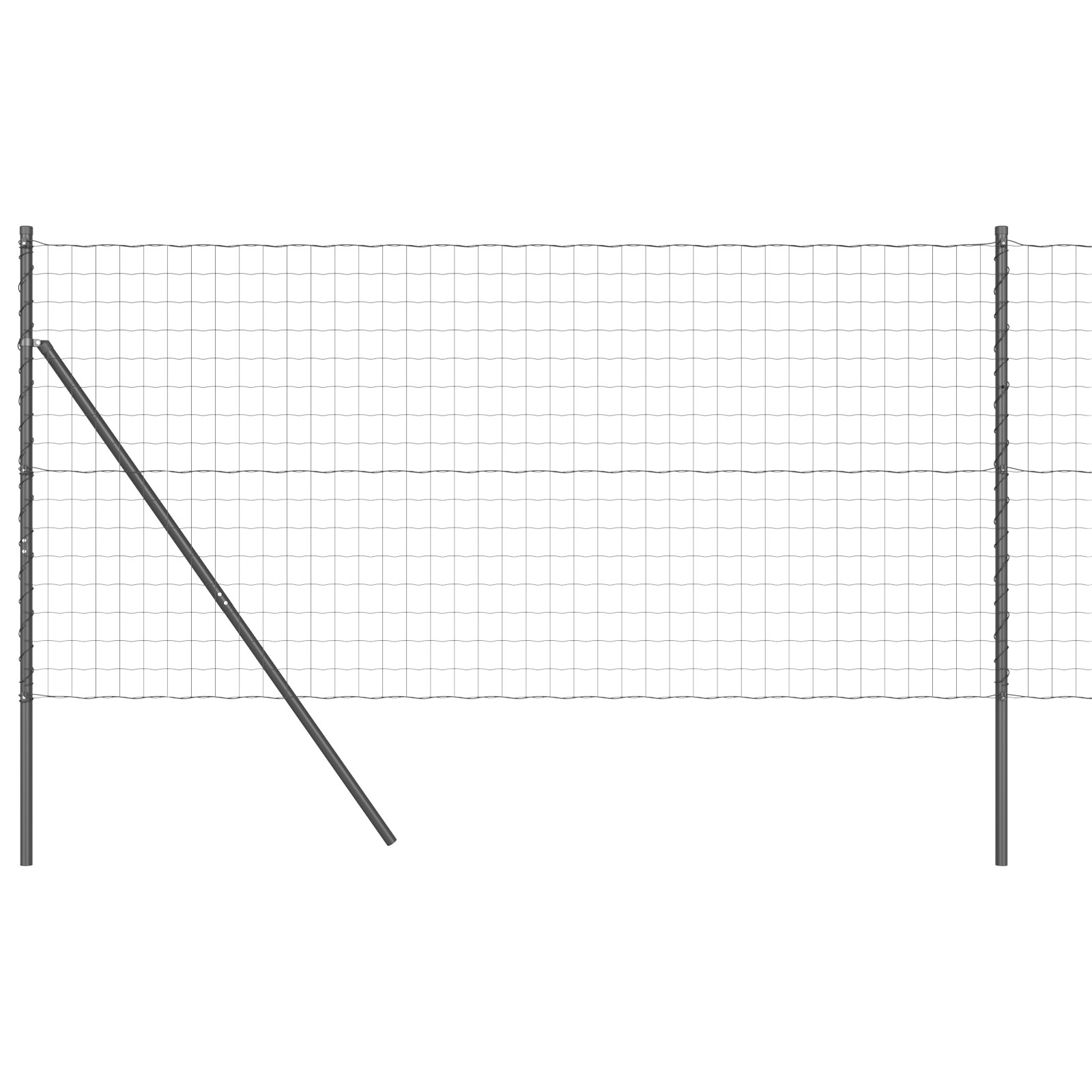 Gard Euro cu 7 Stâlpi 1.4x10 m Oțel Galvanizat Gri GartenMobel Dekor