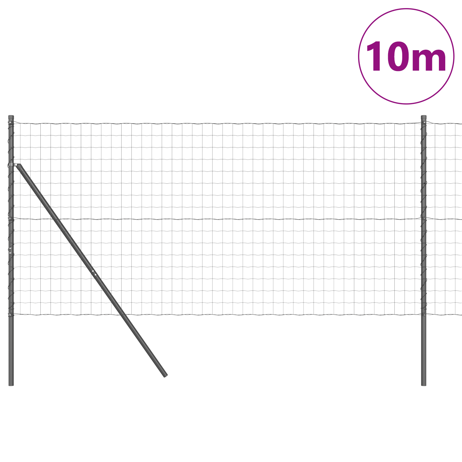 Gard Euro cu 7 Stâlpi 1.4x10 m Oțel Galvanizat Gri GartenMobel Dekor